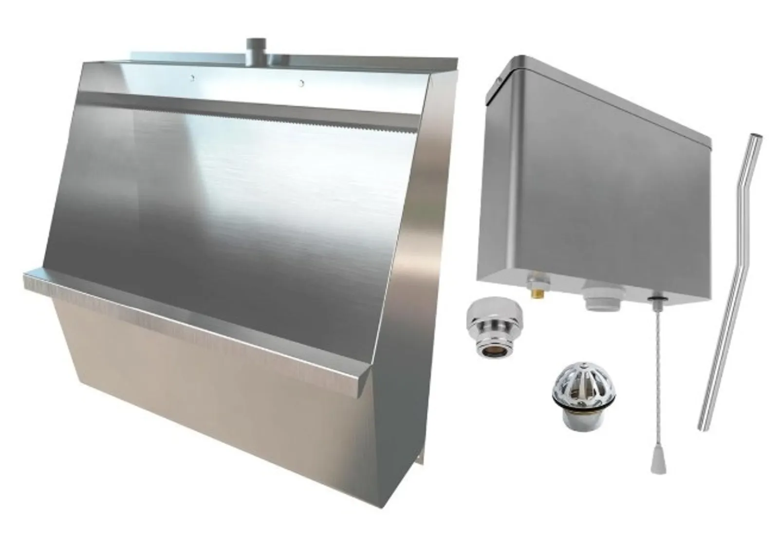 3Monkeez M-SWHUR-600C-PCKIT - Standard Wall Hung Urinal - 600mmL Including Complete Kit - Off The Shelf