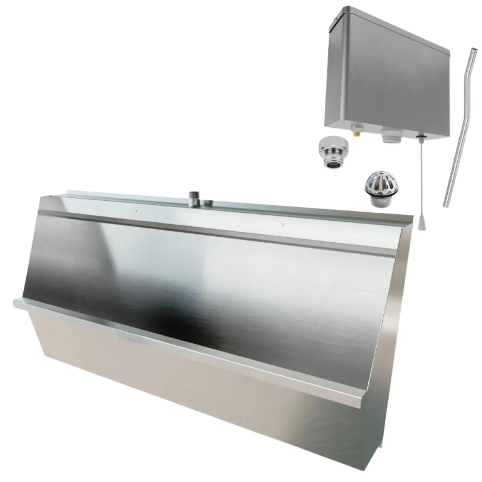 3Monkeez M-SWHUR-1200C-PCKIT - Standard Wall Hung Urinal - 1200mmL Including Complete Kit - Off The Shelf