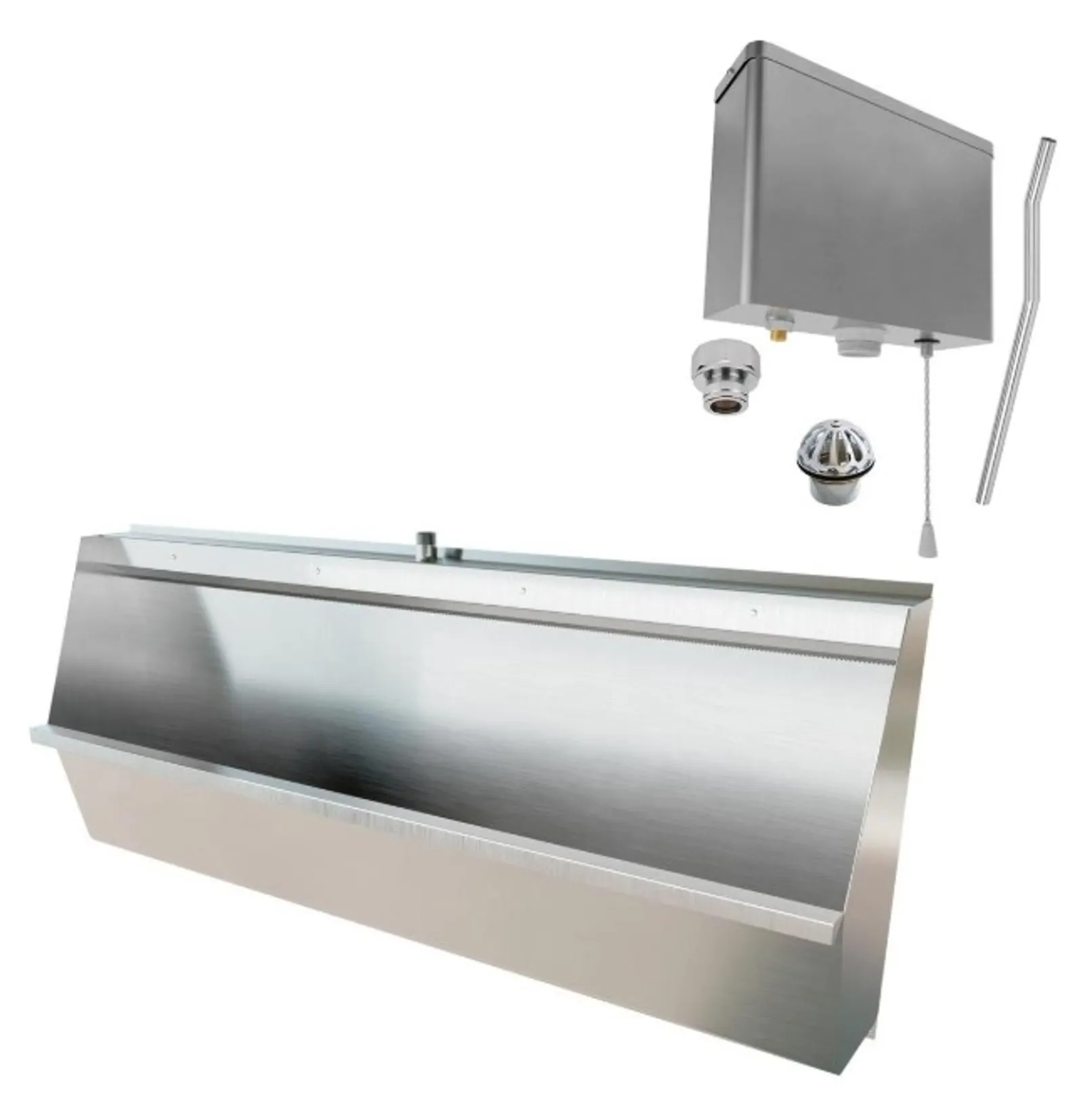 3Monkeez M-SWHUR-1500C-PCKIT - Standard Wall Hung Urinal - 1500mmL Including Complete Kit - Off The Shelf