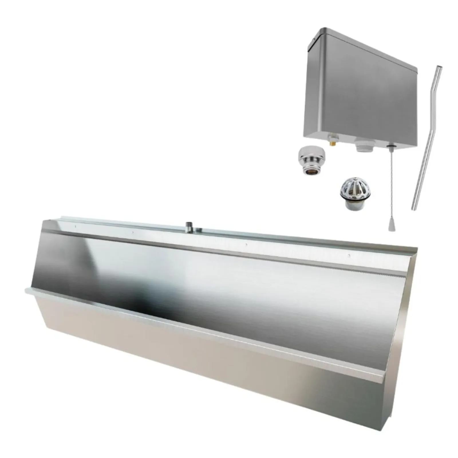 3Monkeez M-SWHUR-1800C-PCKIT - Standard Wall Hung Urinal - 1800mmL Including Complete Kit - Off The Shelf