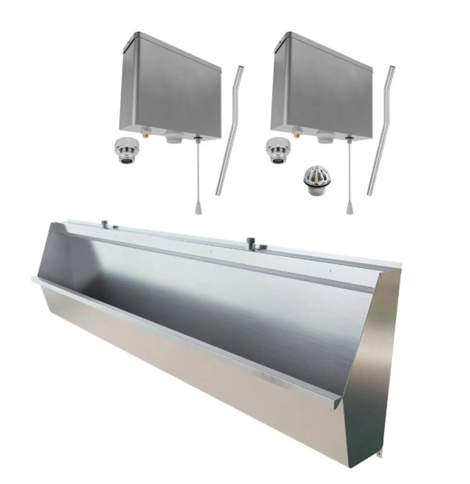 3Monkeez M-SWHUR-2400C-PCKIT - Standard Wall Hung Urinal - 2400mmL Including Complete Kit - Off The Shelf
