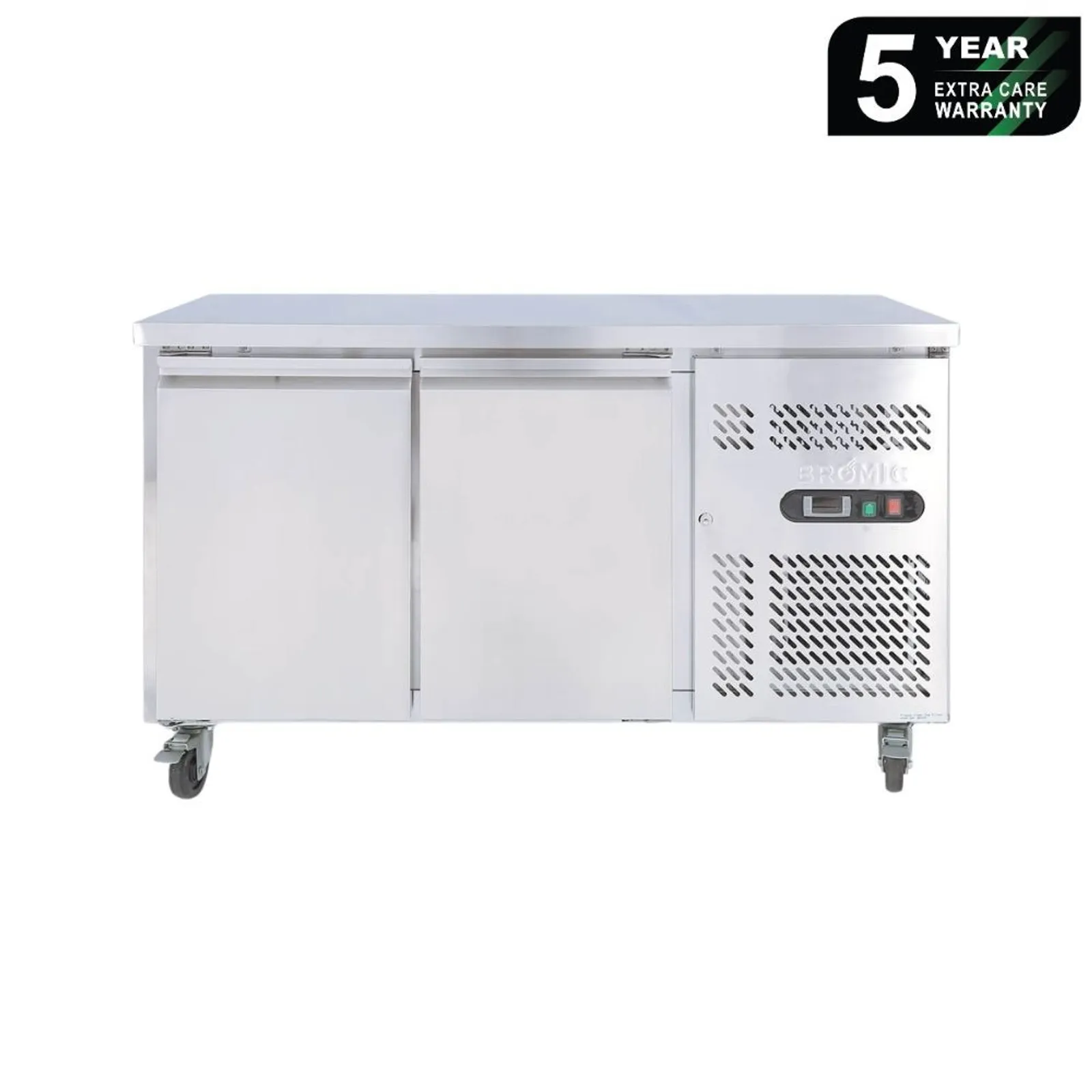 Bromic UBC1360SD-NR - Under Bench Fridge - 282L - 2 Doors - Stainless Steel