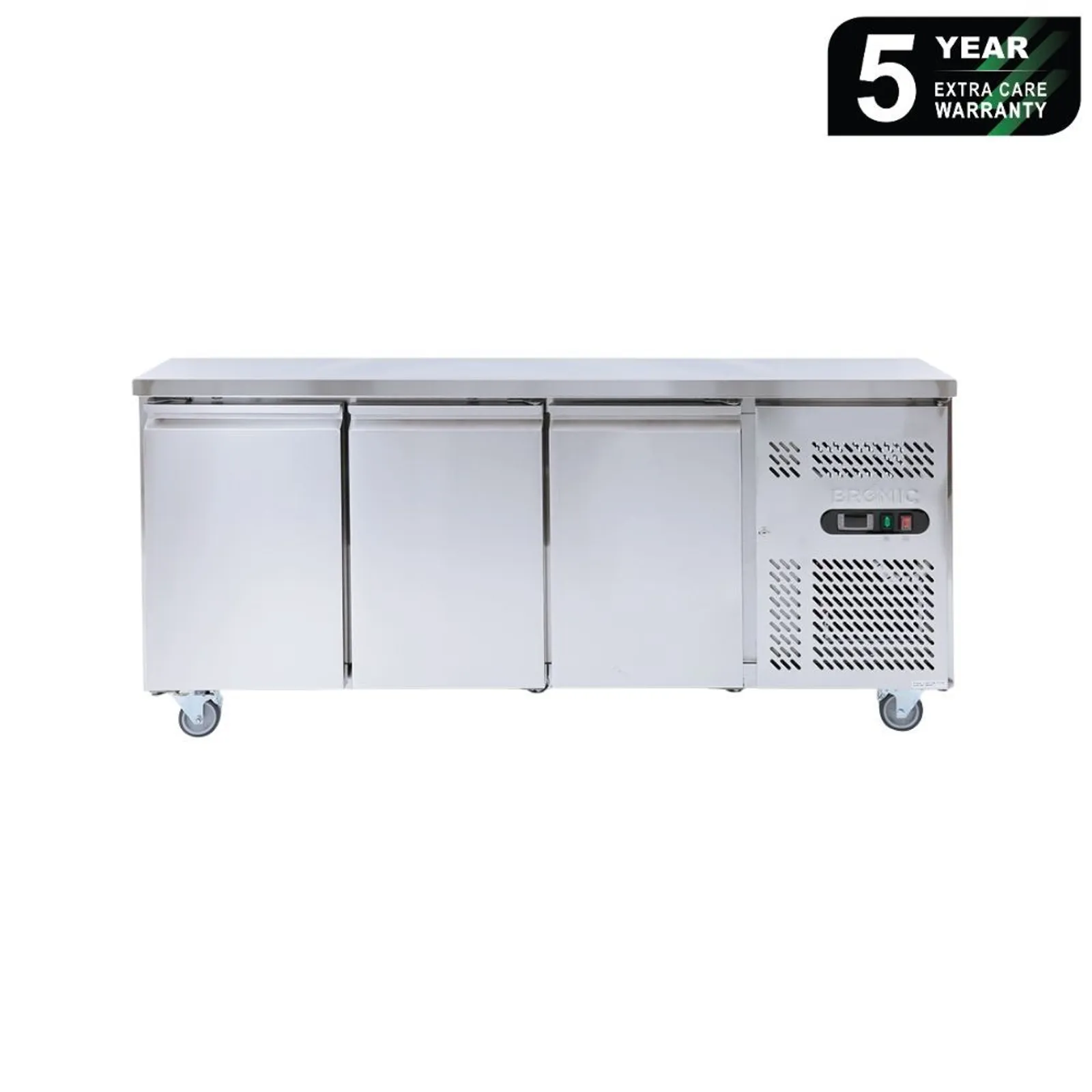 Bromic UBC1795SD-NR - Under Bench Fridge - 417L - 3 Doors - Stainless Steel