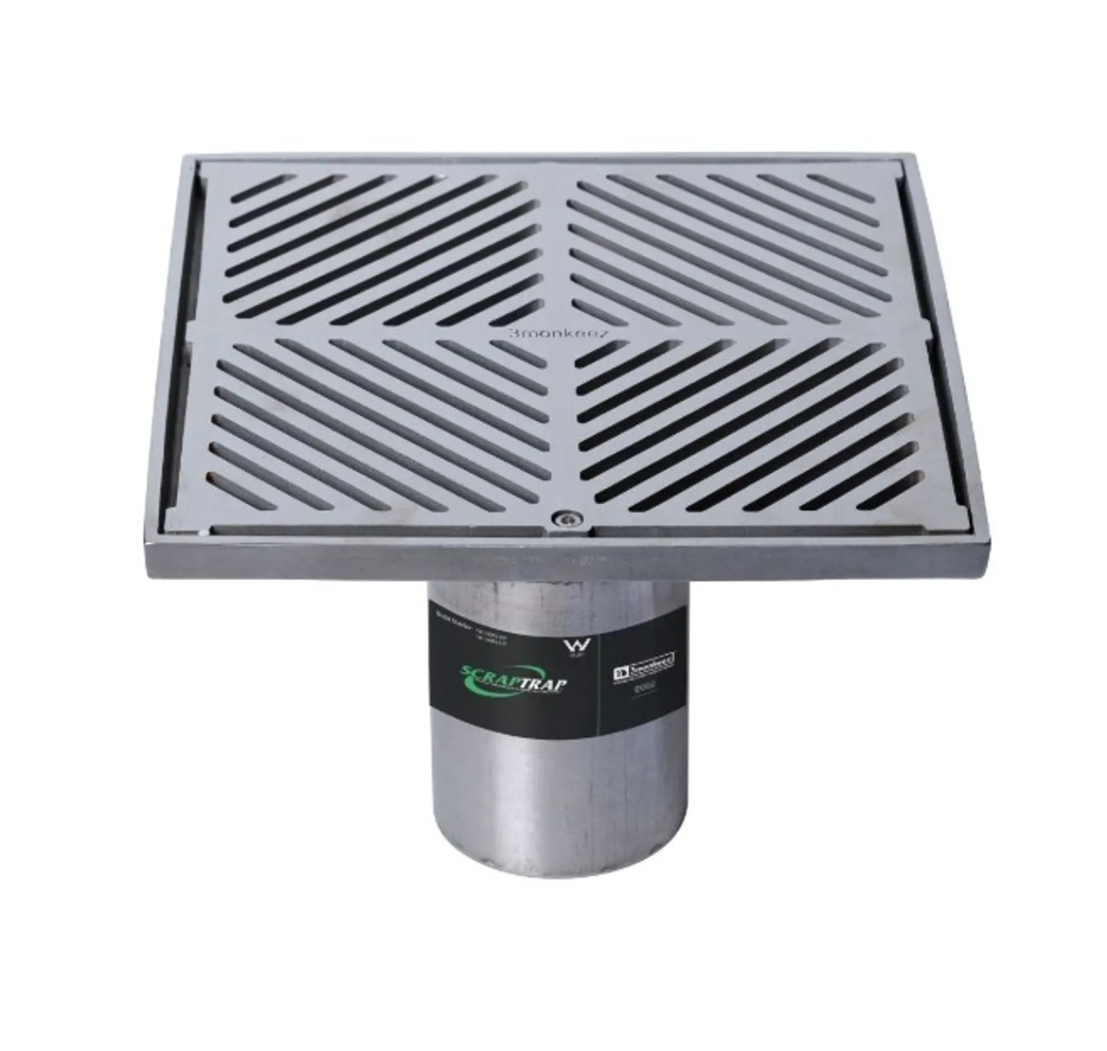 Scraptrap FW-250BS-304 - 250mm Square Floor Waste Arrestor Suits 100mm Pipe (Heel Proof)