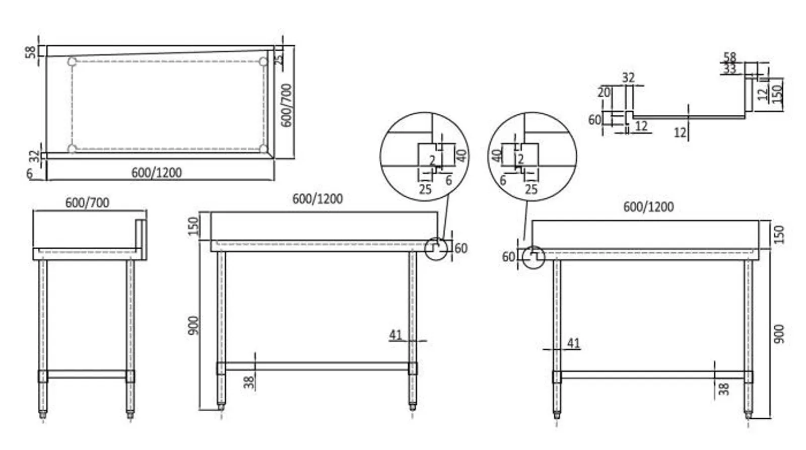 Mixrite WST7060R - Stainless Steel Dishwasher Bench Outlet