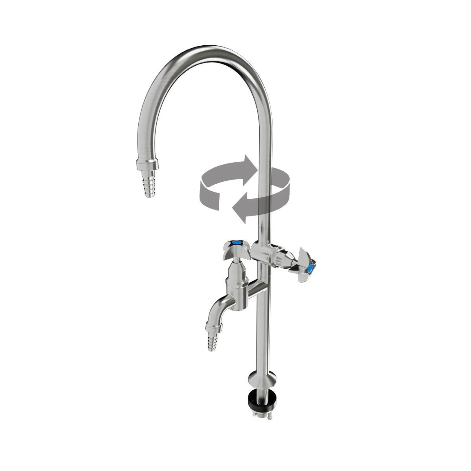 Guardian Tapware T-3MSS-LABSG08-TN - School Pattern Type 8 Laboratory Tap with Tube Nozzle on Main Swivel Spout