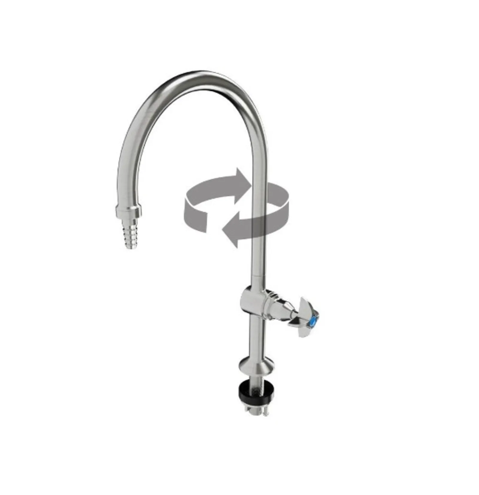 Guardian Tapware T-3MSS-LABSG16-TN - School Pattern Type 16 Laboratory Tap with Swivel Spout and Tube Nozzle