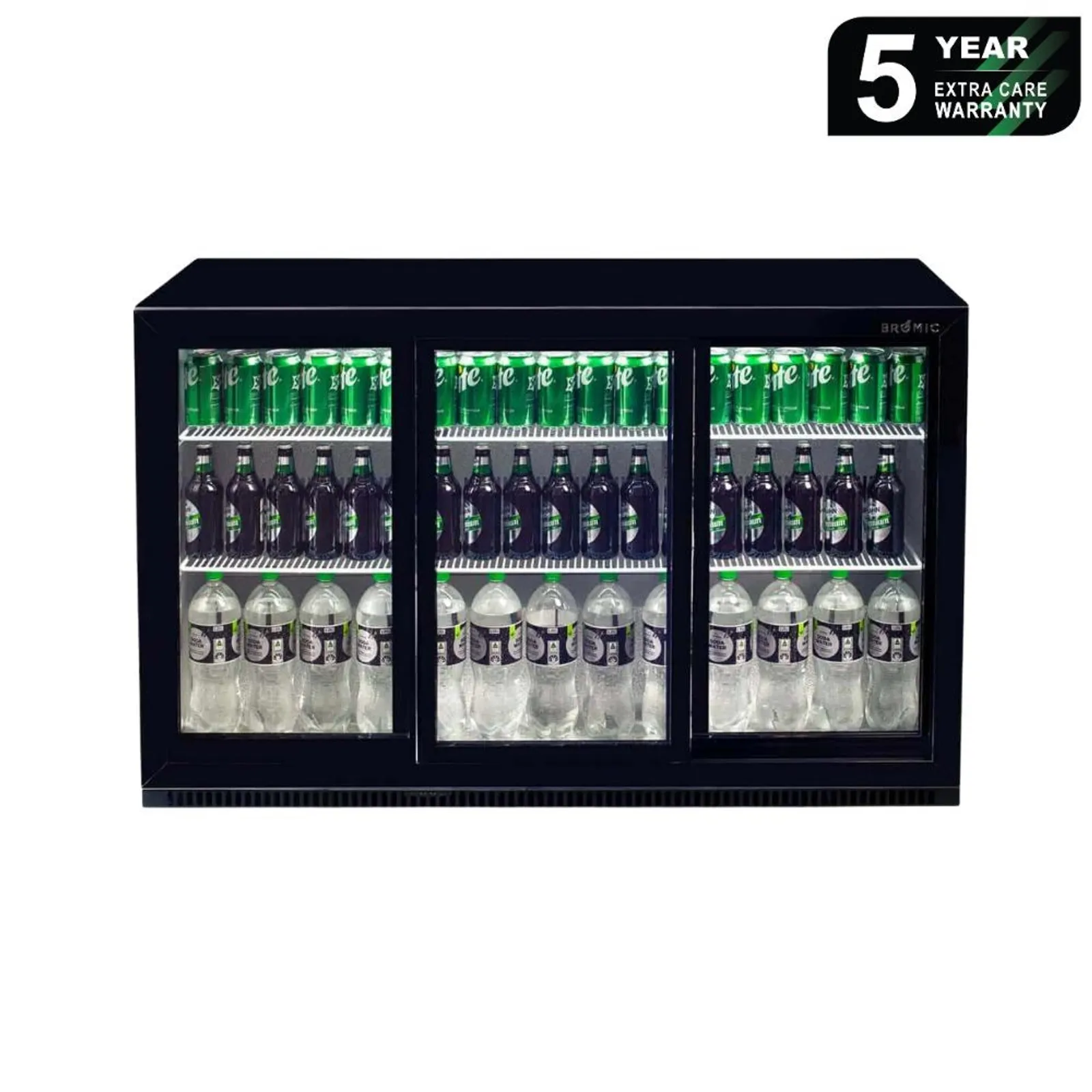 Bromic BB0330GDS - Back Bar Fridge 307L - 3 Doors - Sliding