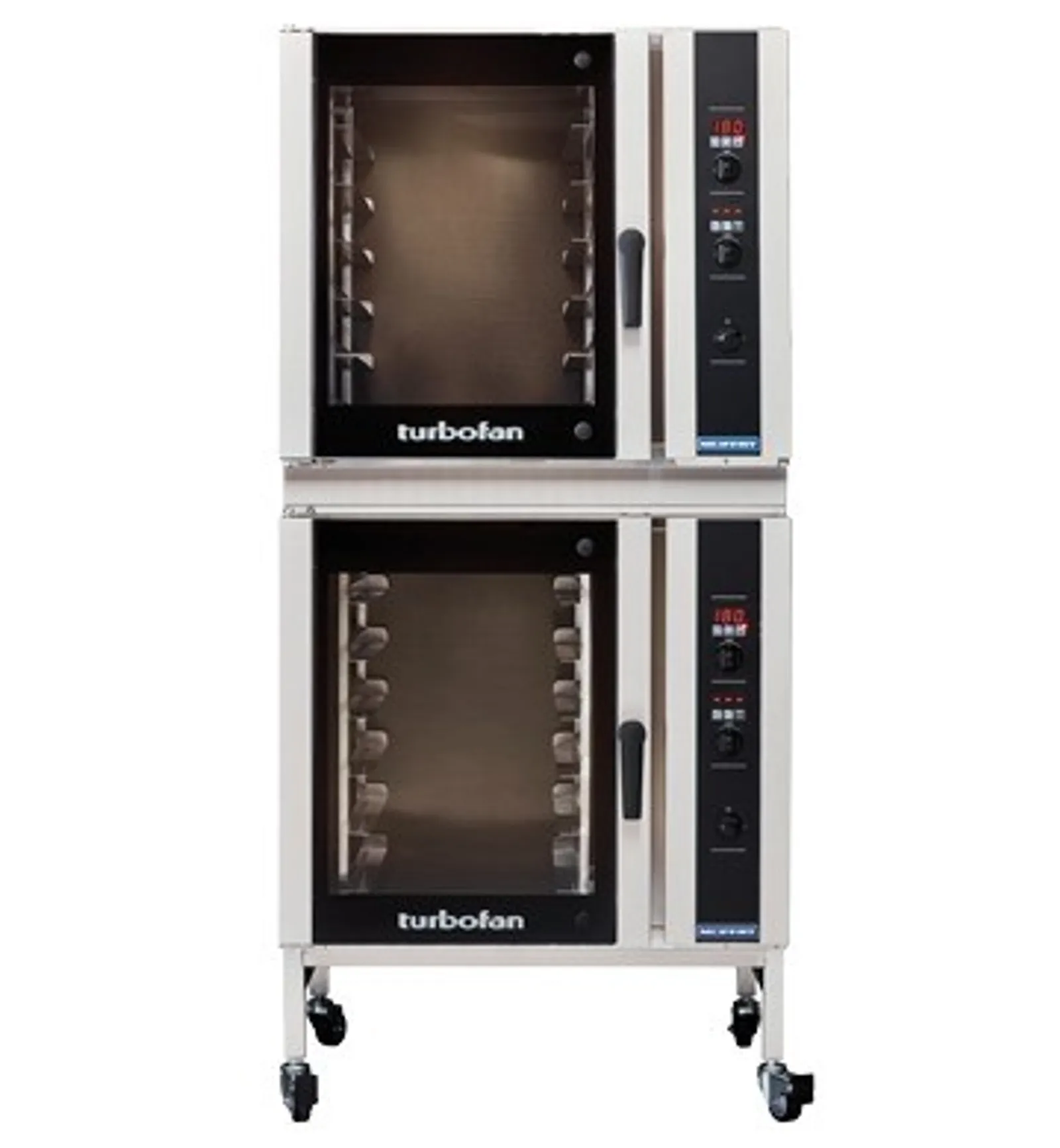 Turbofan E35D6-30/2 - Full Size Digital / Electric Convection Ovens with Adjustable Feet Base Stand Double Stacked