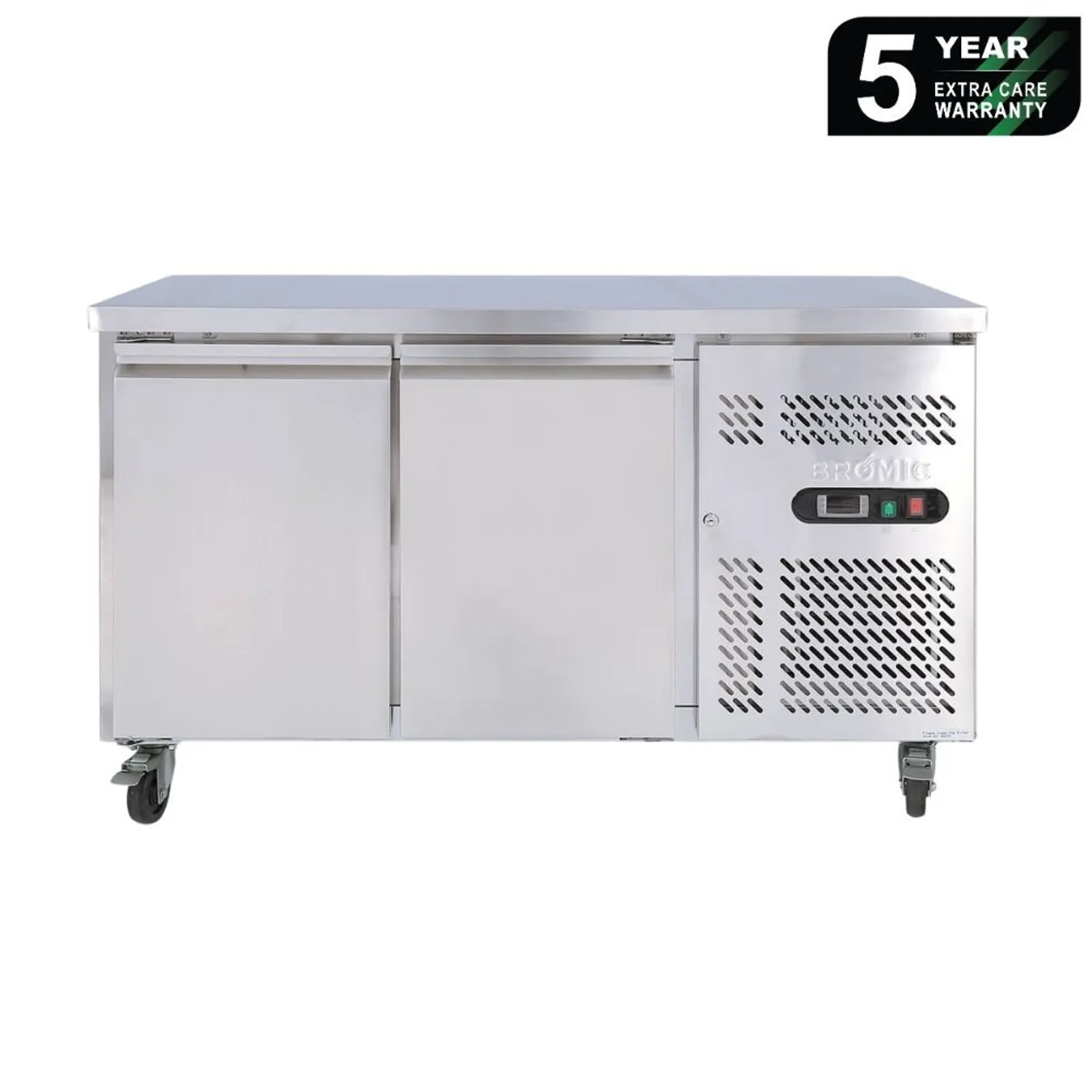 Bromic UBF1360SD-NR - Under Bench Freezer - 282L - 2 Doors - Stainless Steel
