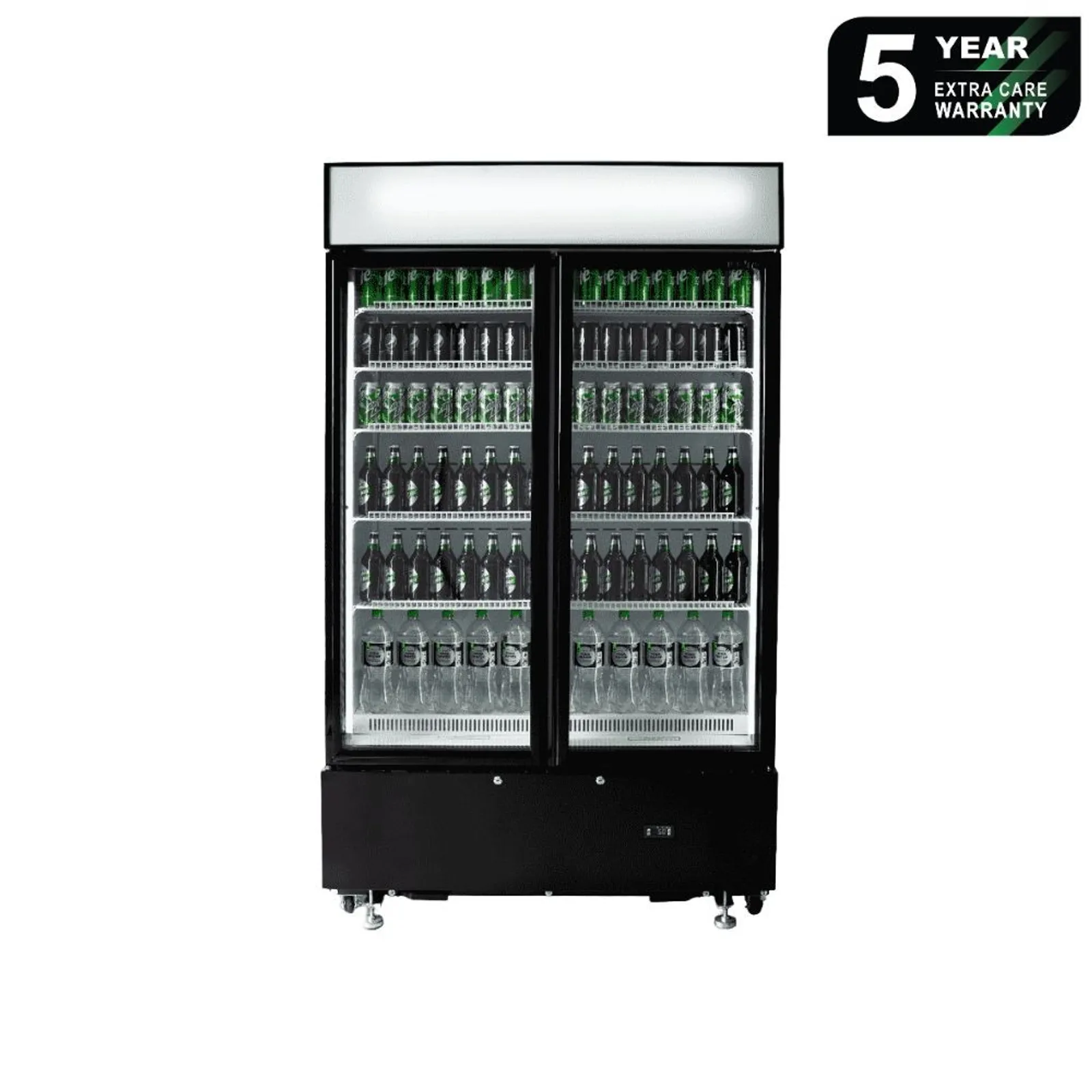 Bromic GM1000LBCAS - Upright Display Fridge - 960L - 2 Doors - Flat Glass - Cassette