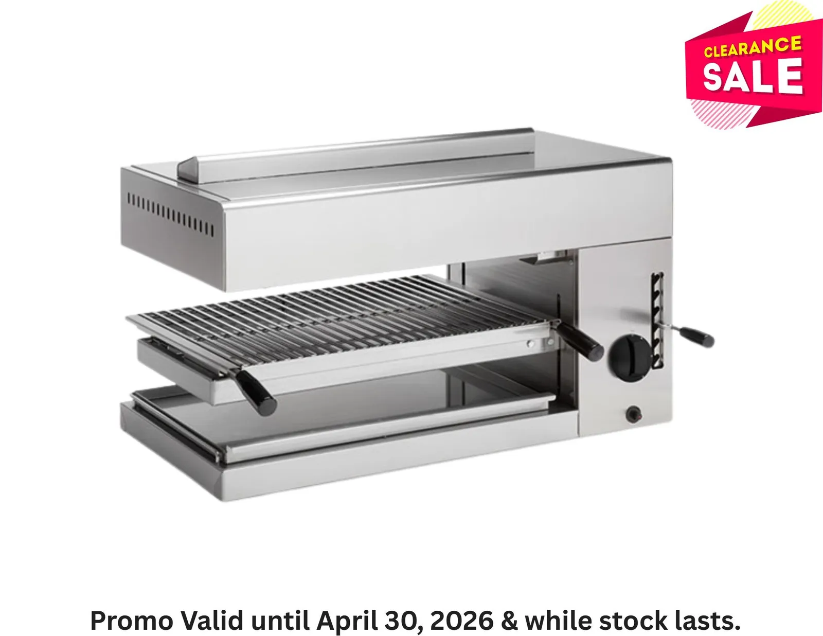 Baron SG/0 - Adjustable Height Gas Salamander Grill With 575 x 400 mm Cooking Surface - Clearance