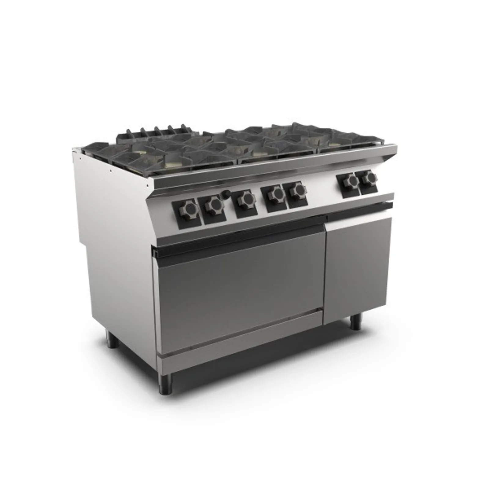 Mareno PC912GFG-NG - M1 90 Series 6 Burner Gas Cooktop Range with 2x1 GN Gas Oven with Piezo