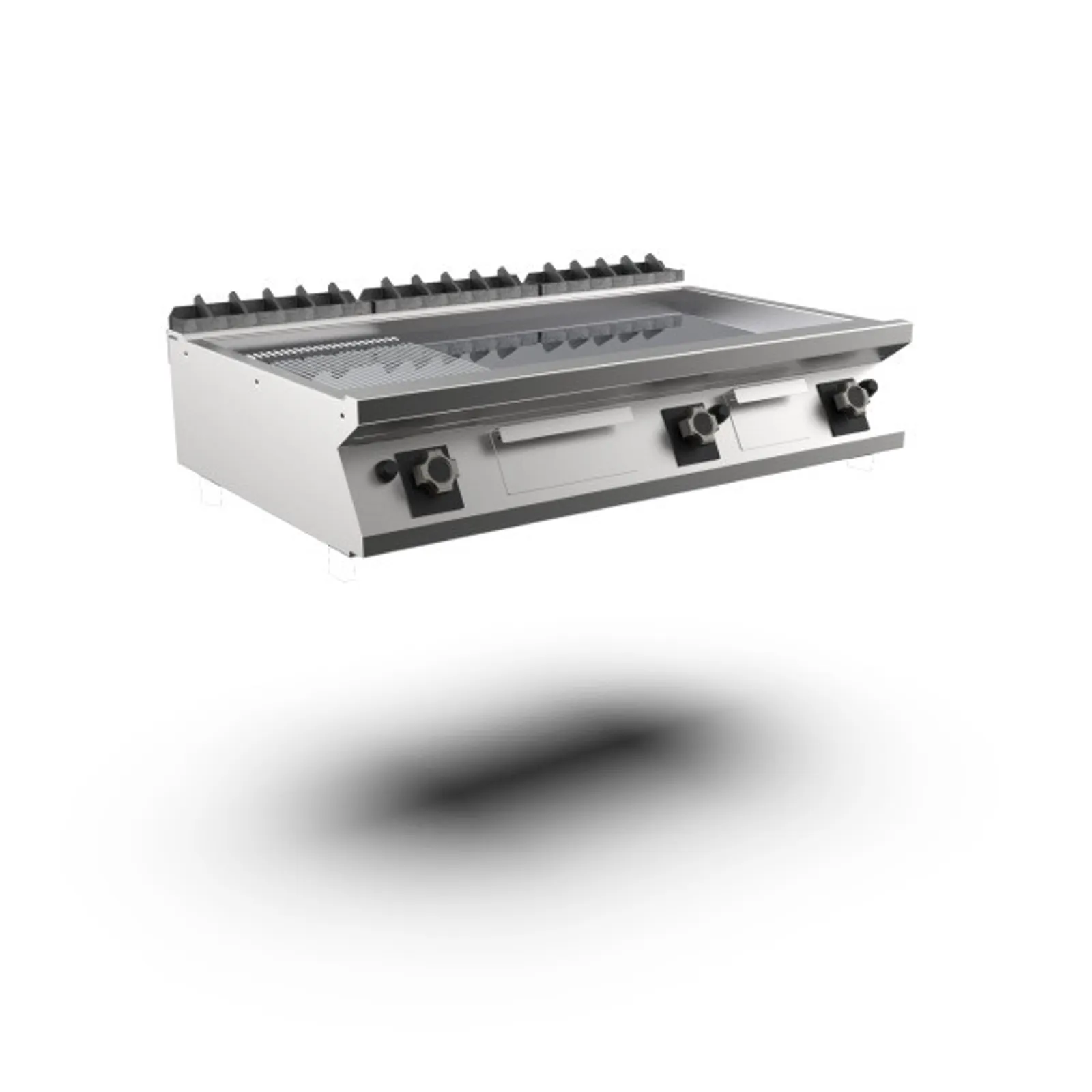 Mareno FT912GMCT-NG - M1 90 Series 1200mm wide Chrome Gas Frytop 2/3 Smooth and 1/3 Ribbed