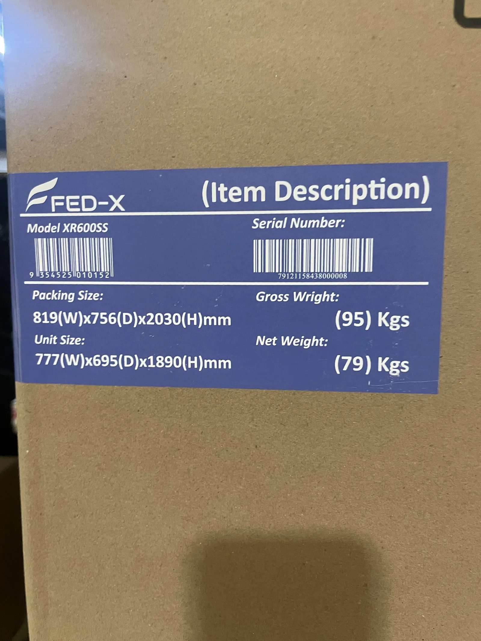 FED-X XR600SS - Stainless Steel Upright Static Fridge - Clearance