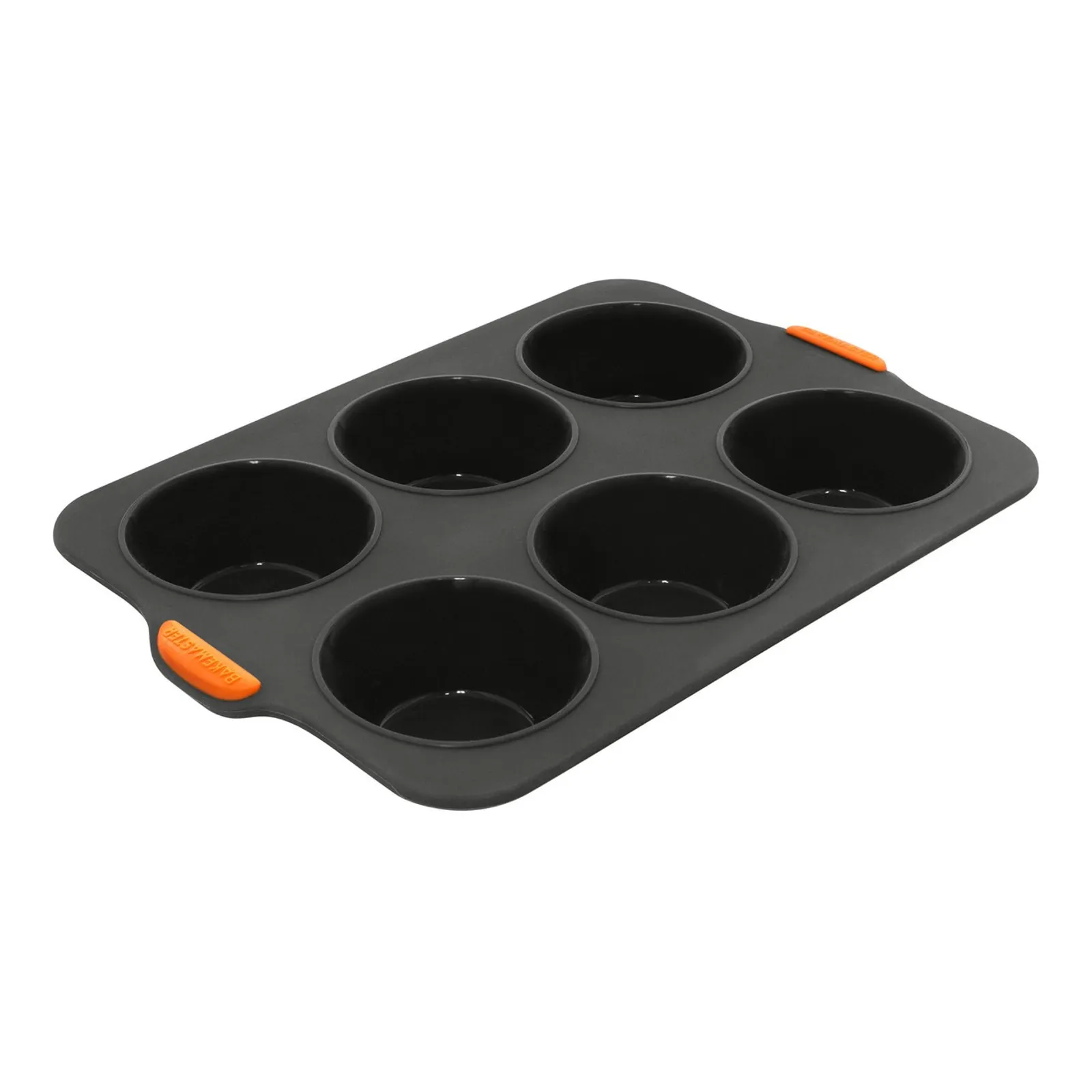 Bakemaster 40131 - Silicone 6 Cup Large Muffin Pan, 35.5 x 24.5cm / 9 x 4.5cm - Grey