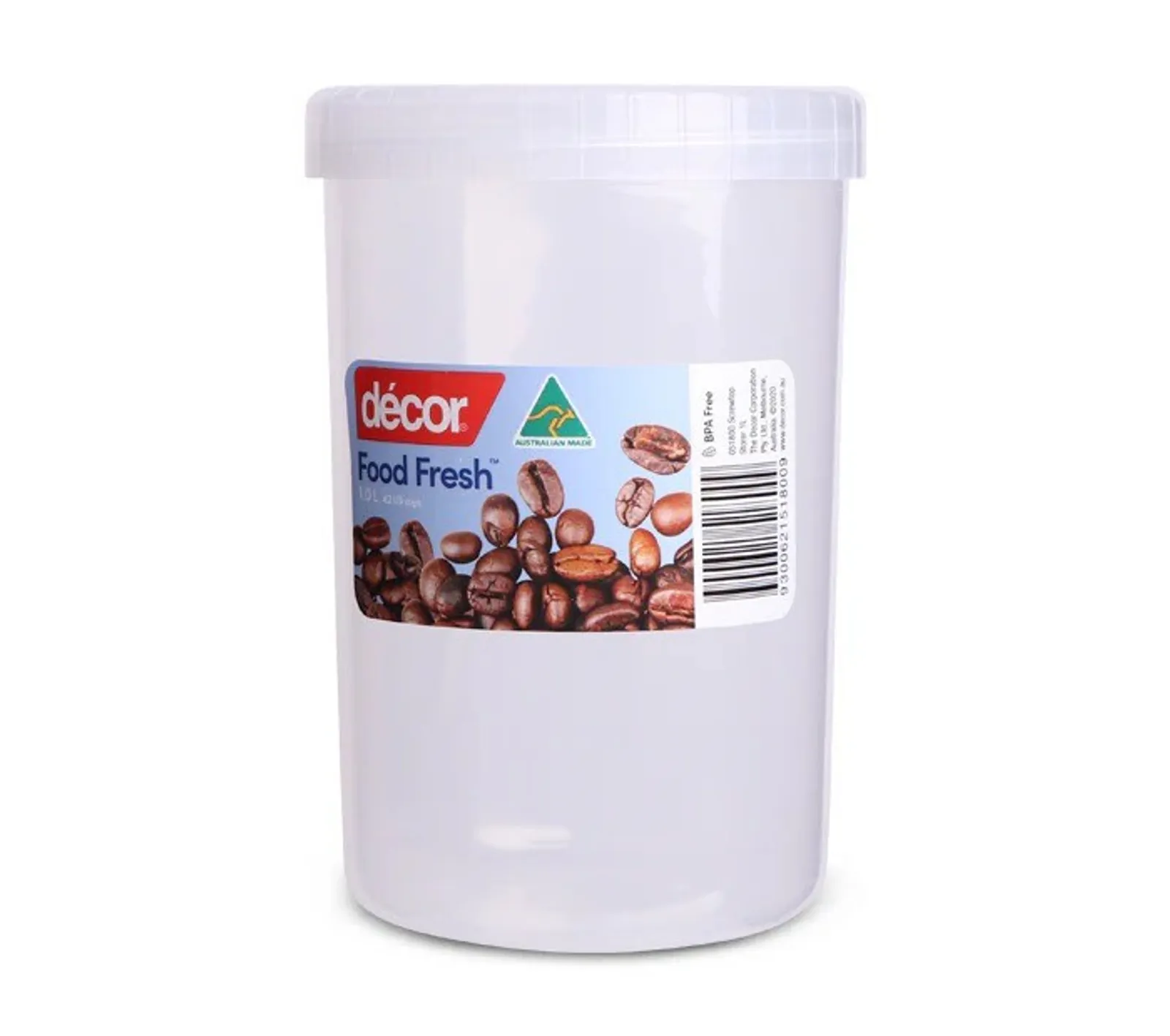Decor Food Fresh 051800 - Screw Top Round Container, 1L