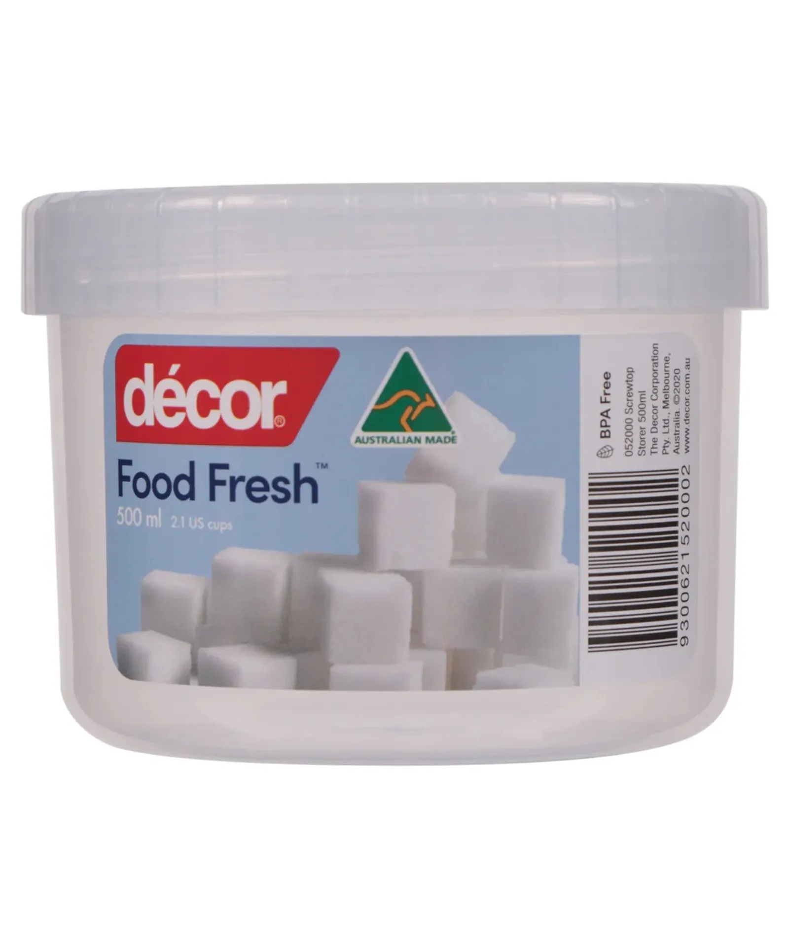 Decor Food Fresh 052000 - Screw Top Round Container, 500ML