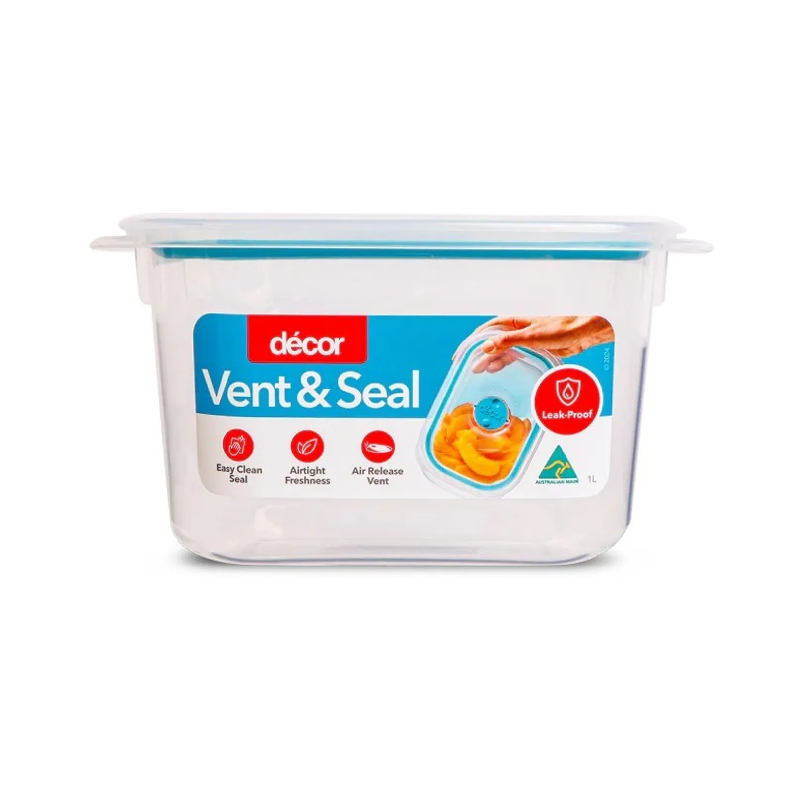 Decor Vent & Seal 186610 - Plastic Container, Square 1L