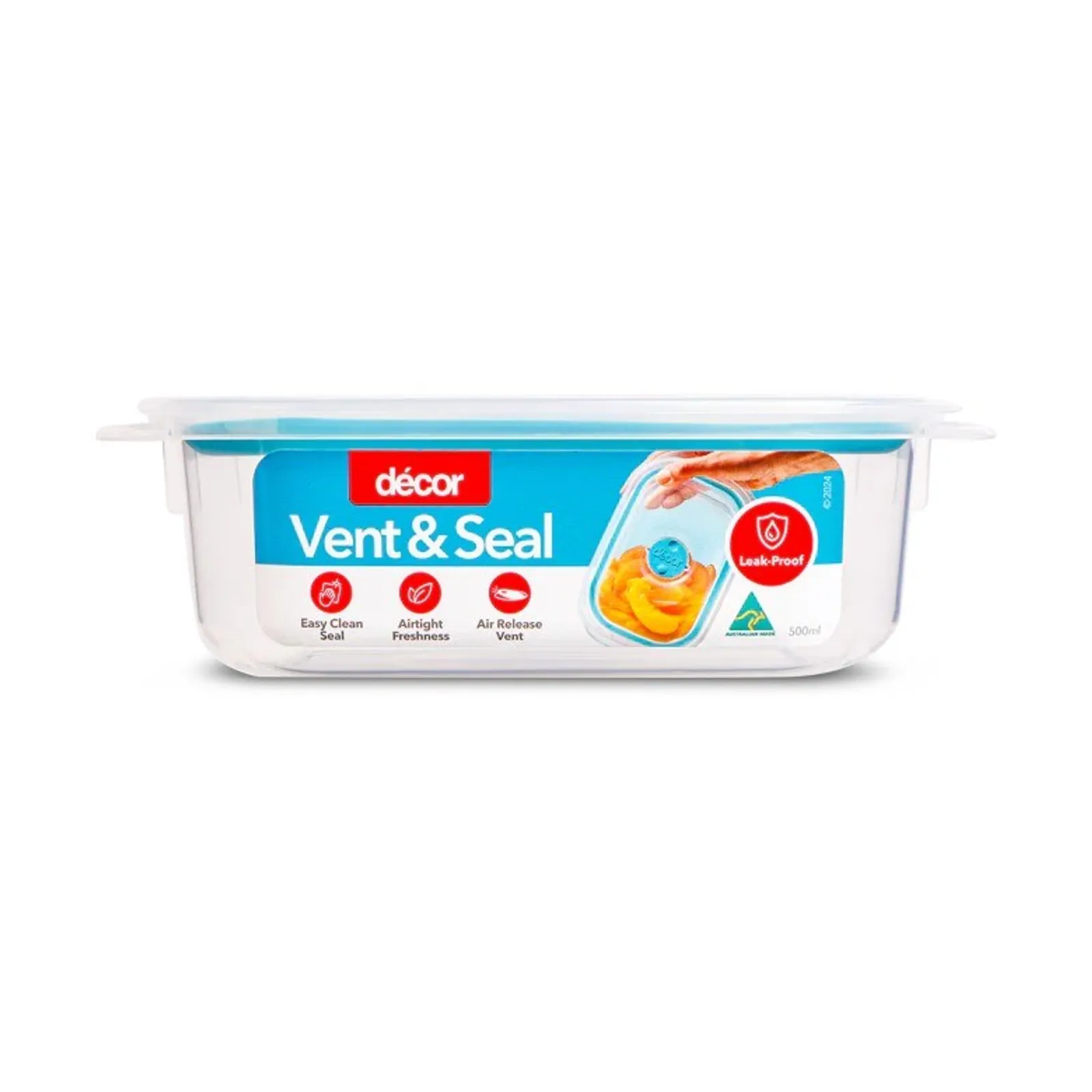 Decor Vent & Seal 186710 - Plastic Container, Square 500ml