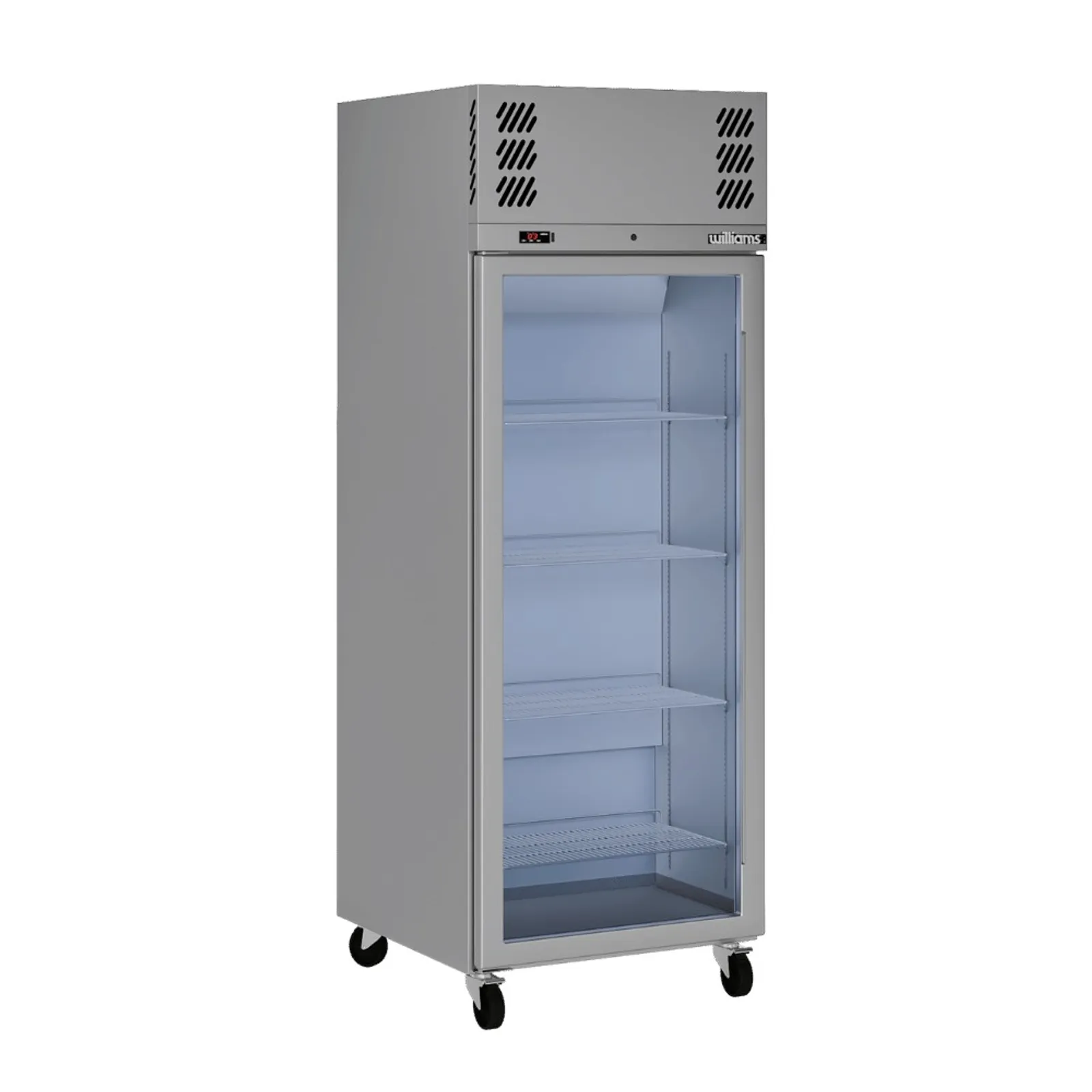 Williams LP1GS Pearl - 1 Glass Door Upright Freezer, Stainless Steel - Aged Stock