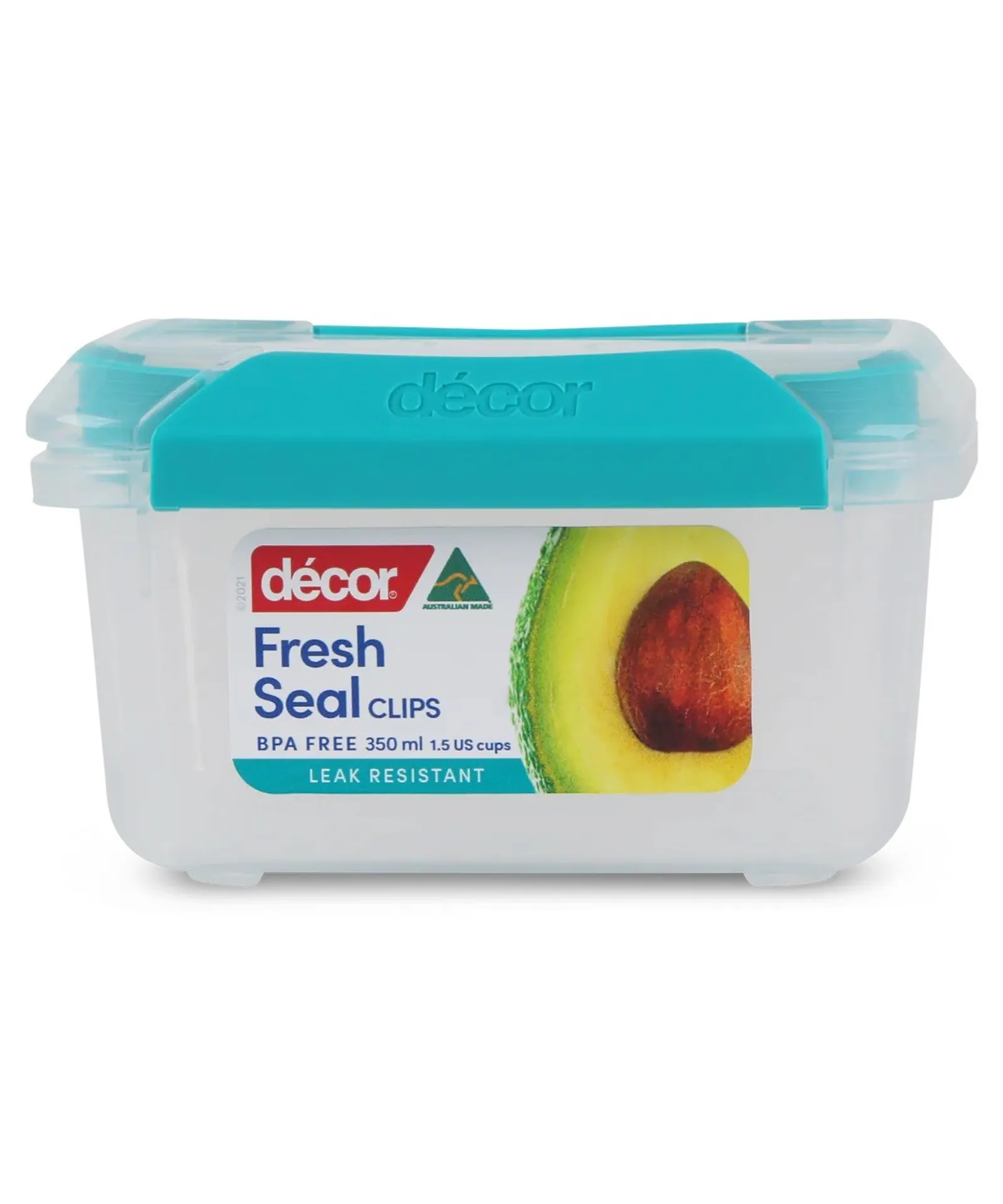 Decor Fresh Seal Clips 231610 - Food Containers, Oblong, 350ml