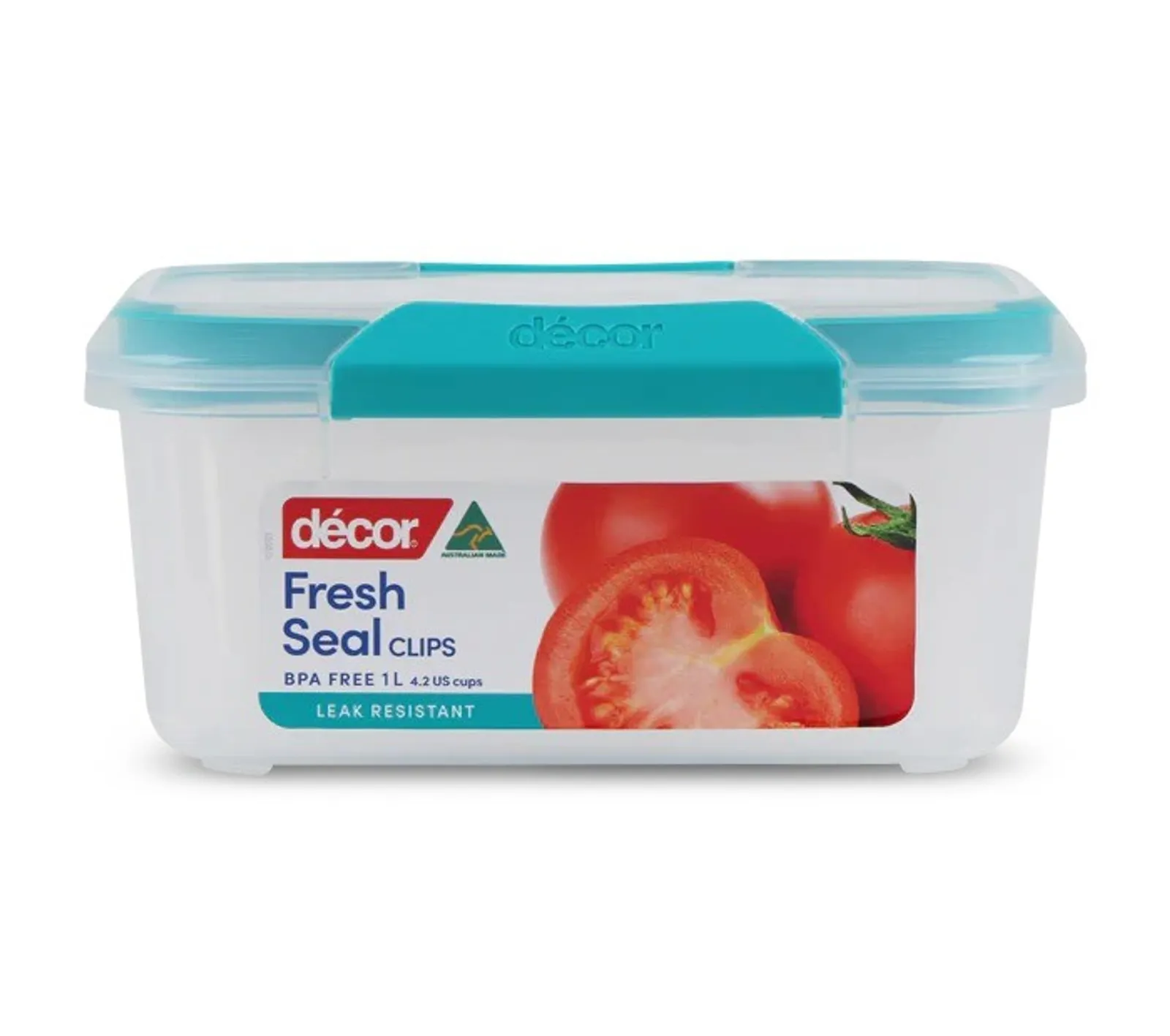 Decor Fresh Seal Clips 231910 - Food Containers, Oblong, 1L