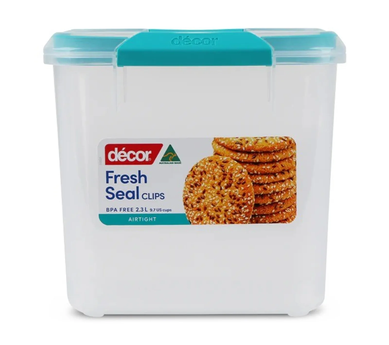 Decor Fresh Seal Clips 232010 - Food Containers, Oblong, 2.3L
