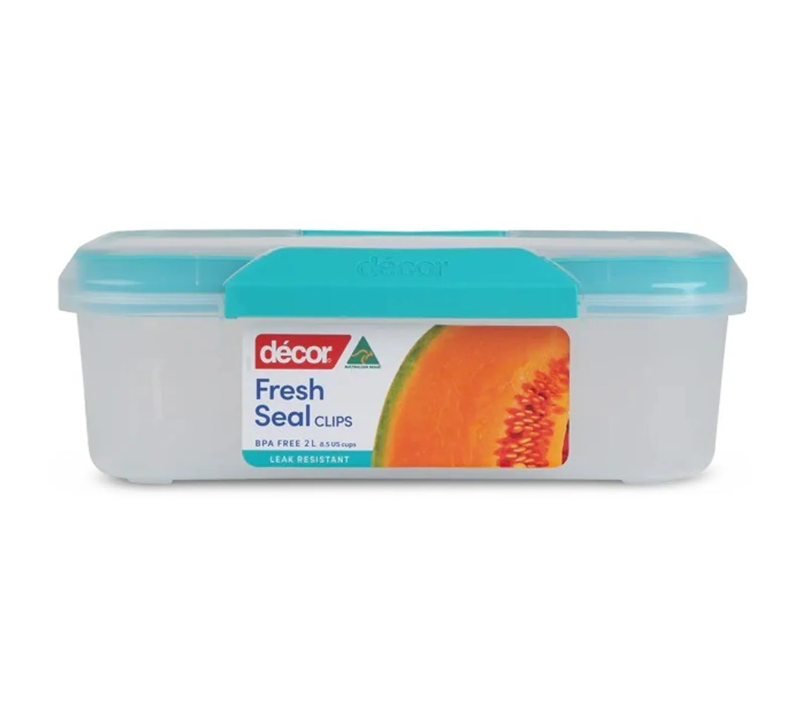 Decor Fresh Seal Clips 232110 - Food Containers, Oblong, 2L