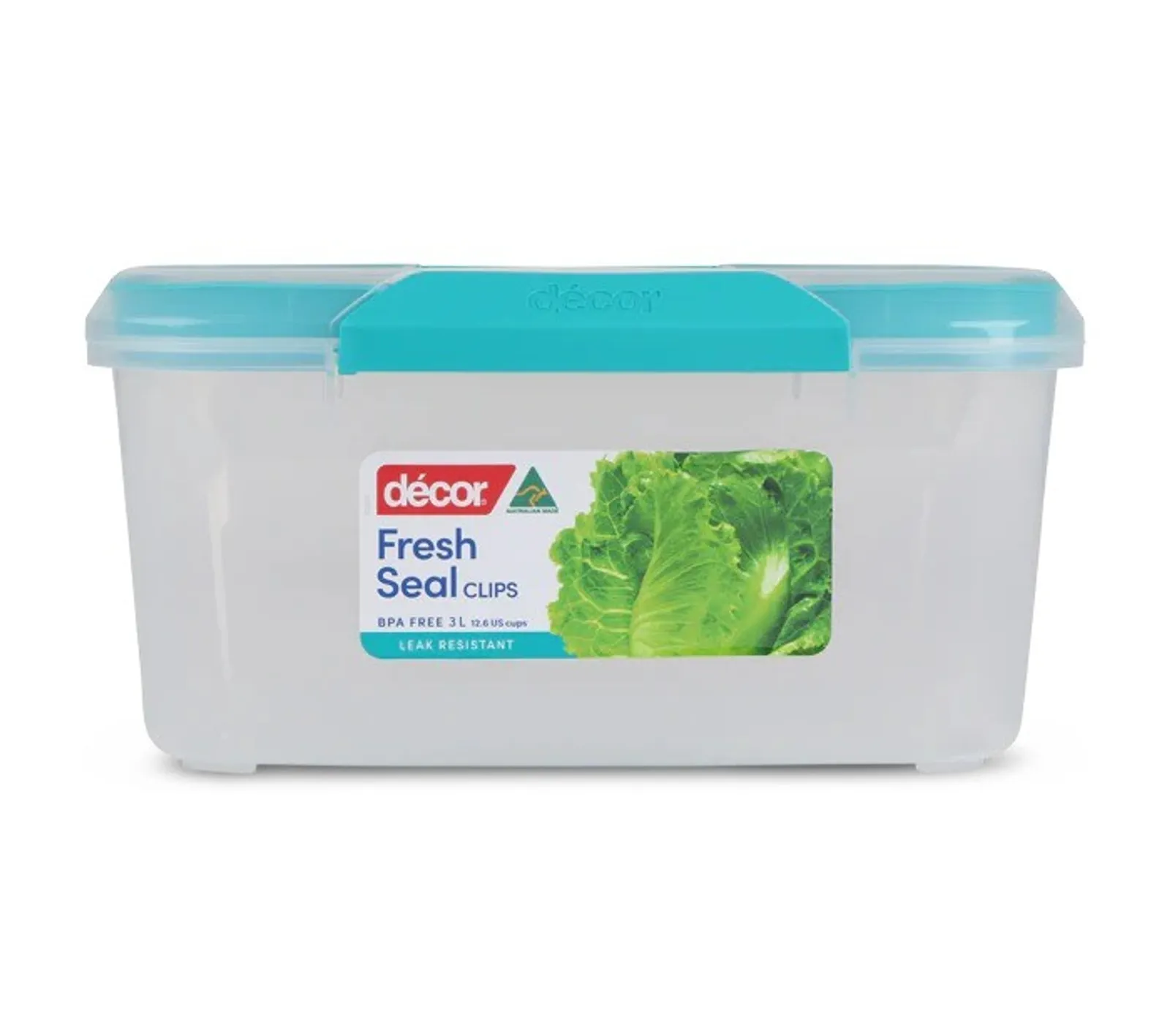 Decor Fresh Seal Clips 232210 - Food Containers, Oblong, 3L
