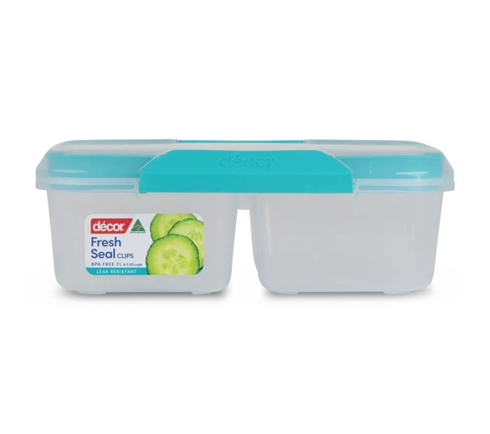 Decor Fresh Seal Clips 232310 - Food Containers, Split, Oblong, 2L