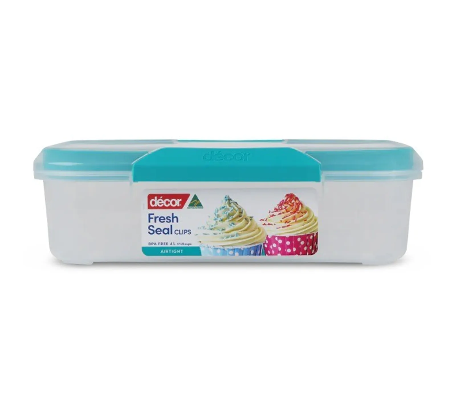 Decor Fresh Seal Clips 232410 - Food Containers, Oblong, 4L