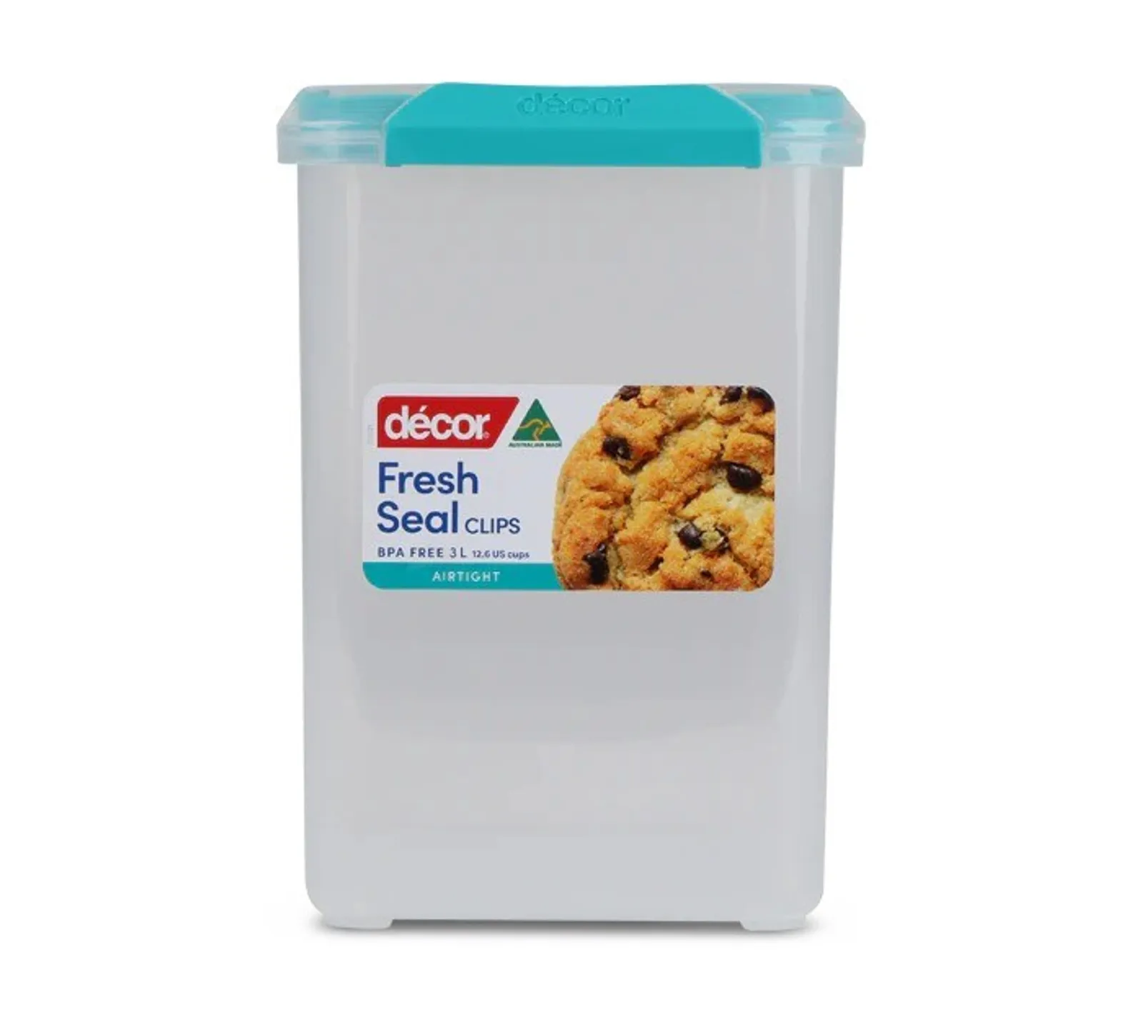 Decor Fresh Seal Clips 240010 - Food Containers, Tall, Square, 3L