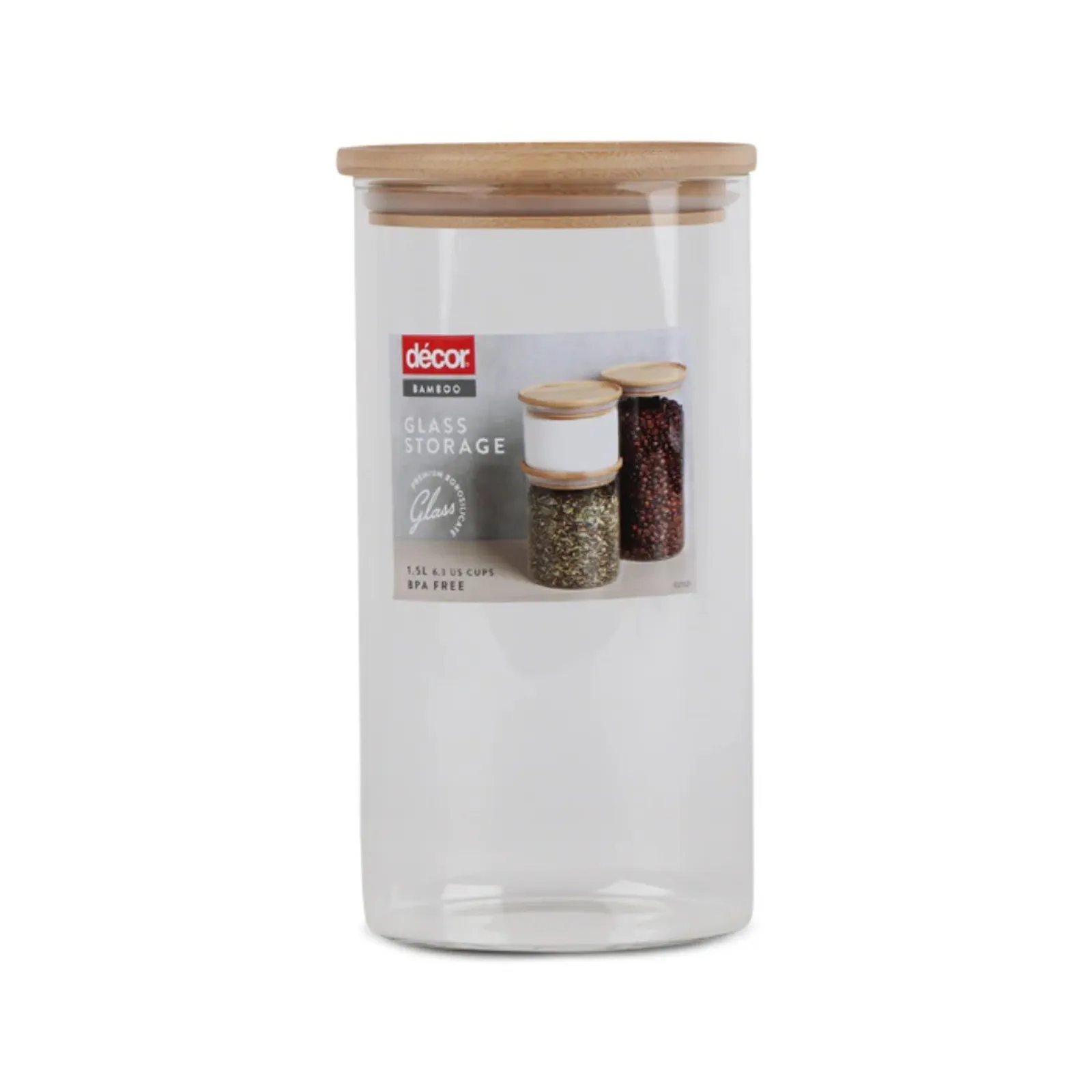 Decor Bamboo 257600 - Glass Bamboo Canister, 1.5L