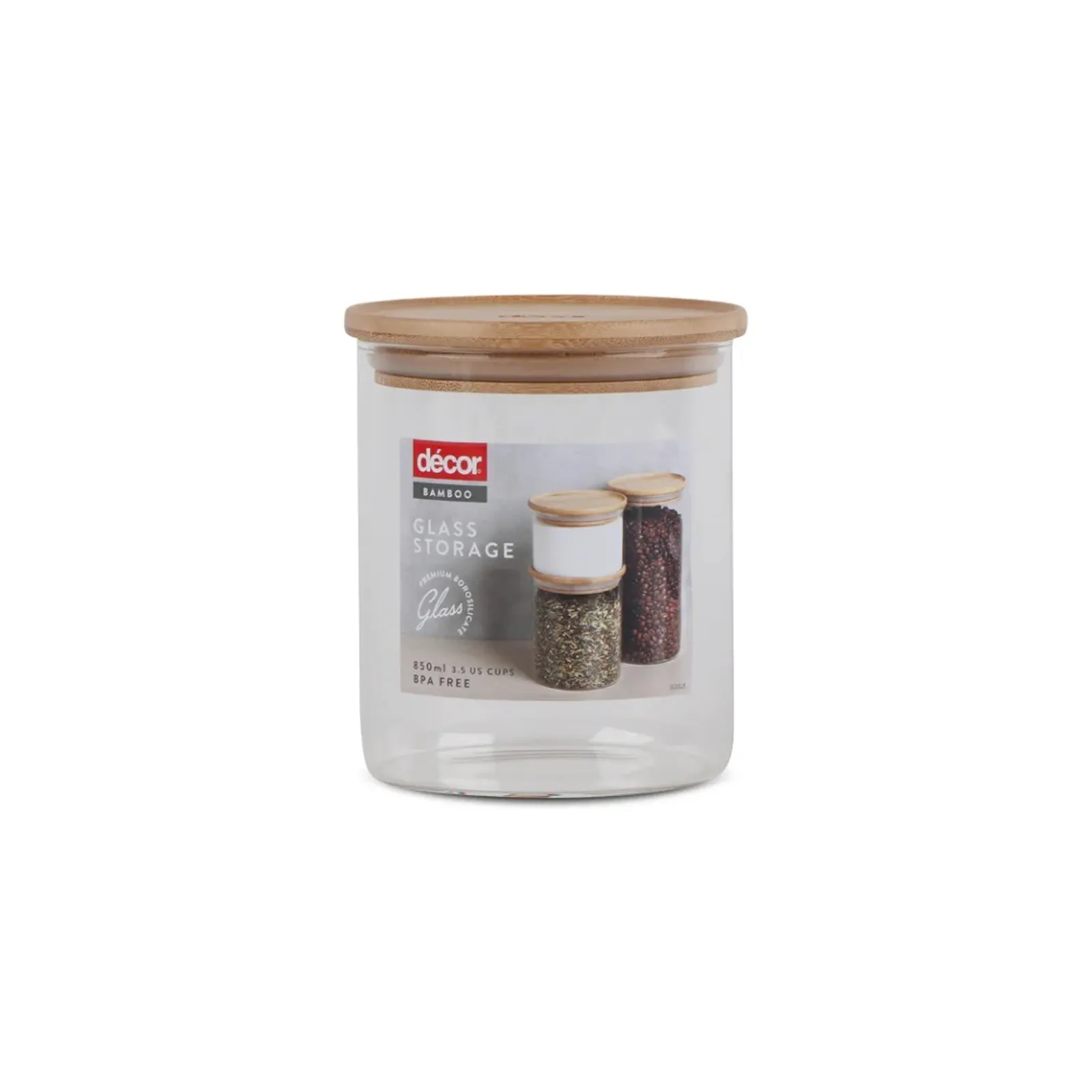 Decor Bamboo 257700 - Glass Bamboo Canister, 850ml