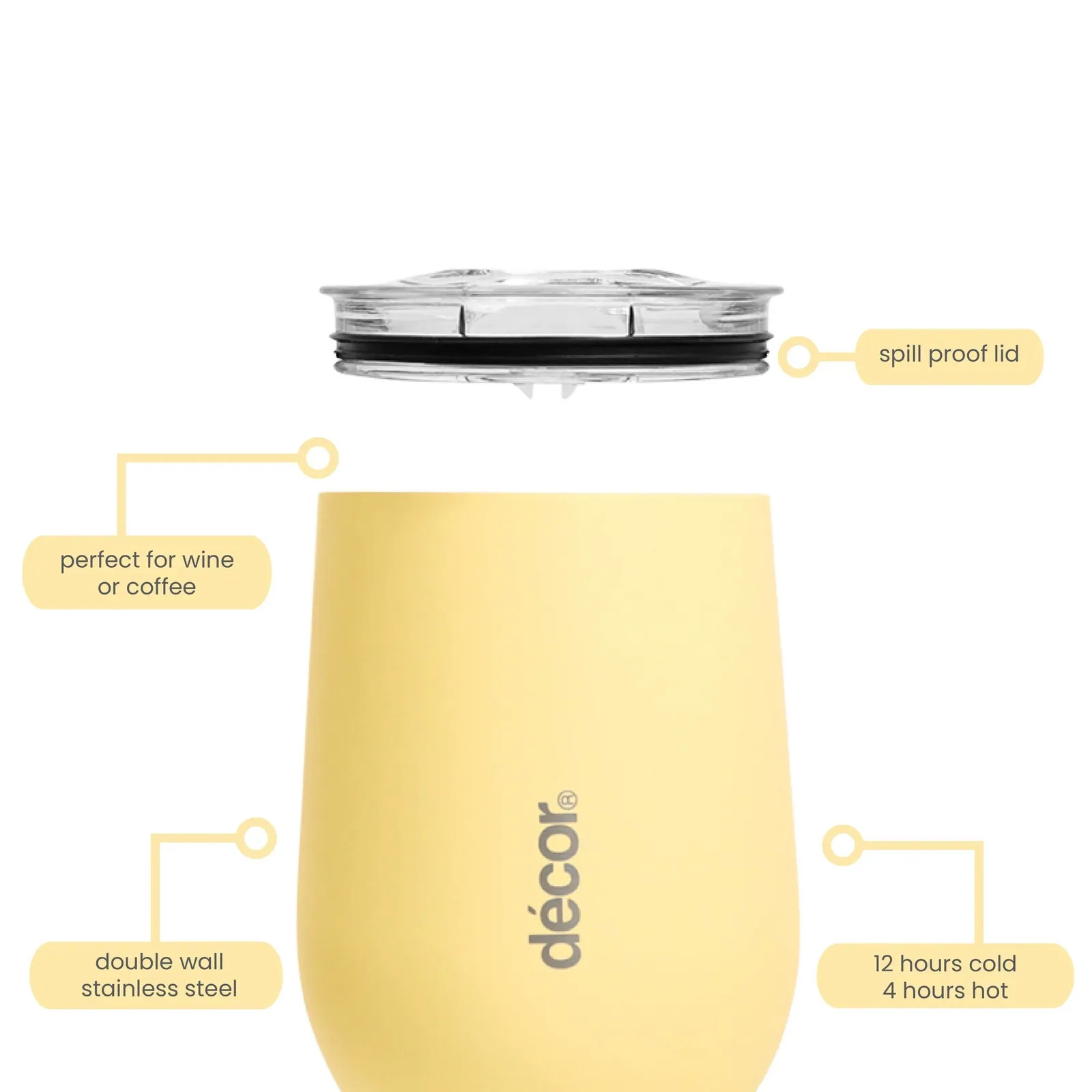 Decor 253600 - Double Wall Reusable Wine & Coffee Cup 350ml