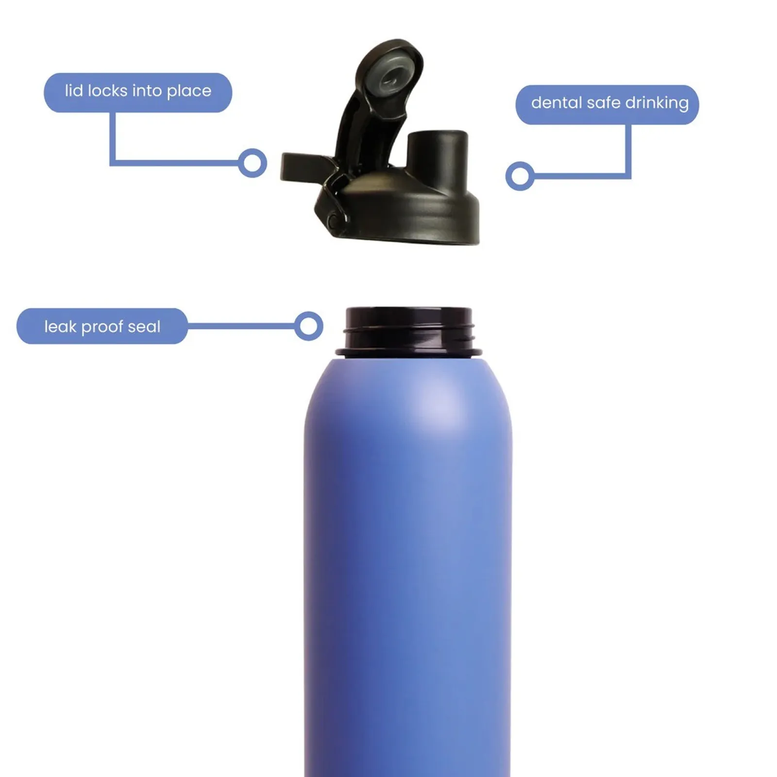 Decor Flipseal 197810 - Matte Stainless Steel Bottle, 750ml