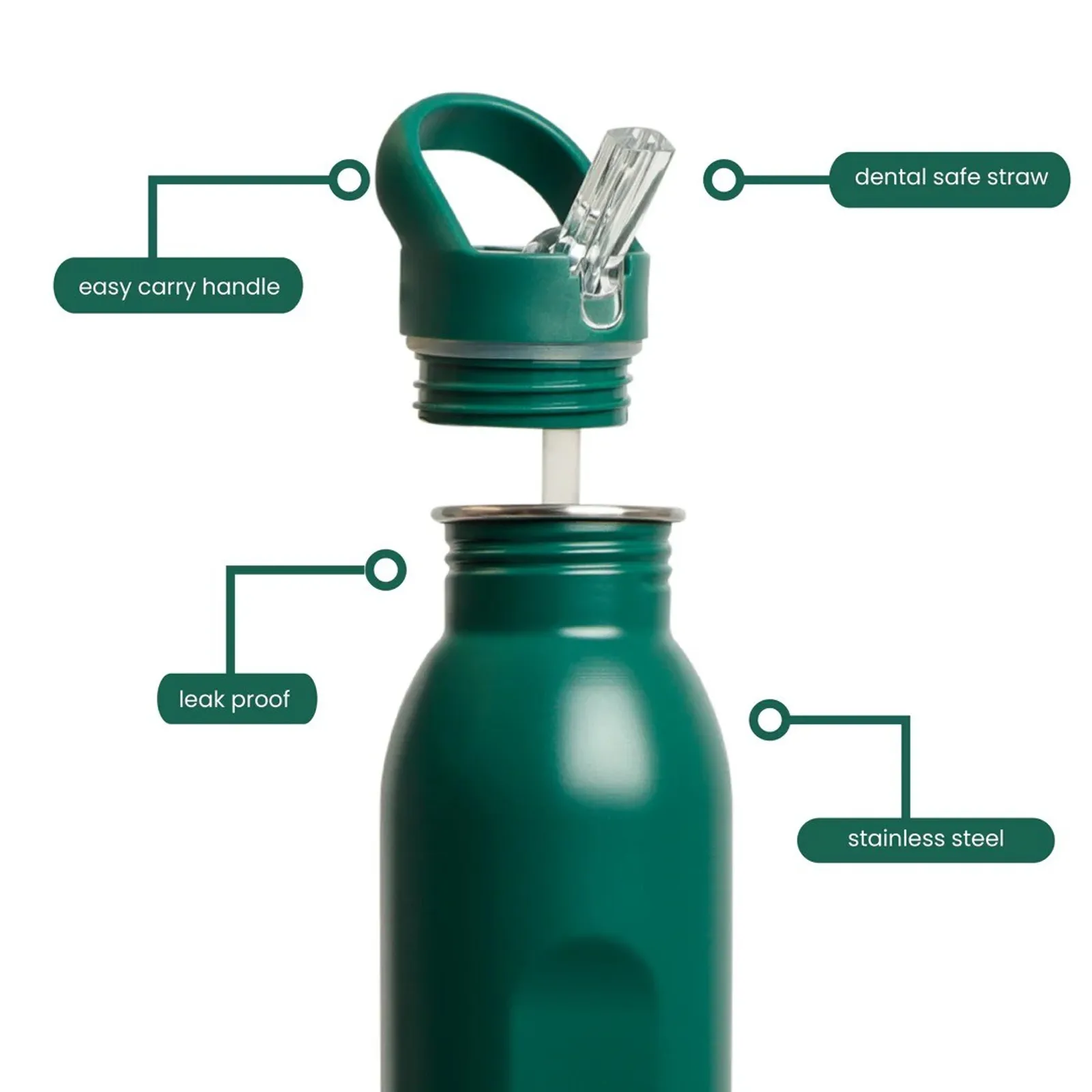Decor Snap n Seal 267600 - Stainless Steel Bottle, 600ml