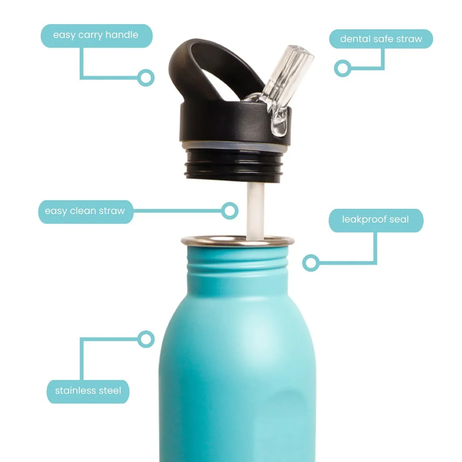 Decor Snap n Seal 228800 - Matte Stainless Steel Bottle, 500ml