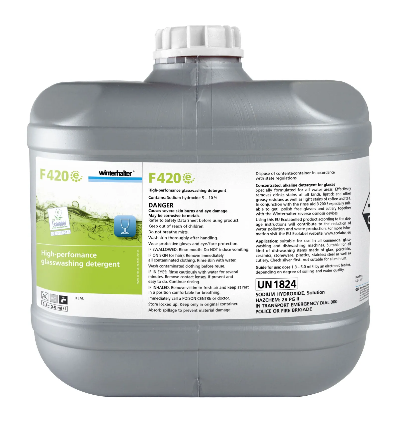 Winterhalter F420-15L Liquid Glass Washing Detergent 15L