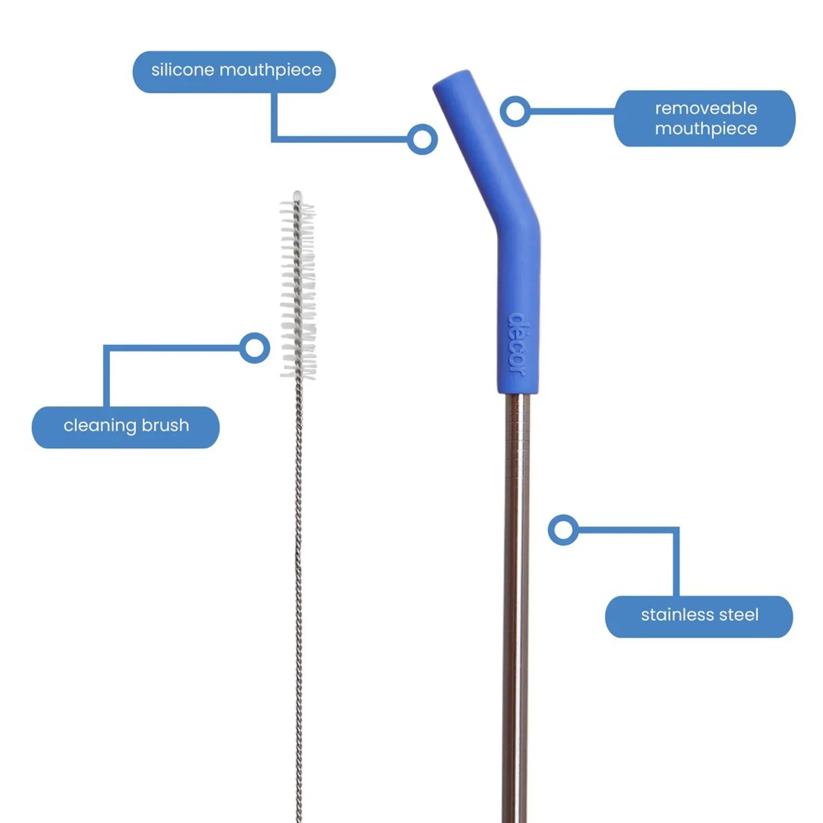 Decor Go 259900 - Reusable Stainless Steel Straws