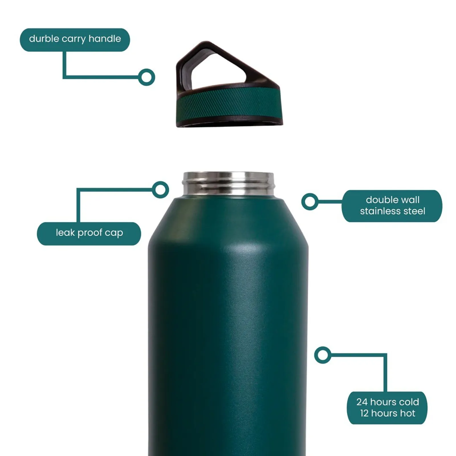 Decor 264700 - Thermal Stainless Steel Bottle, 1.4L