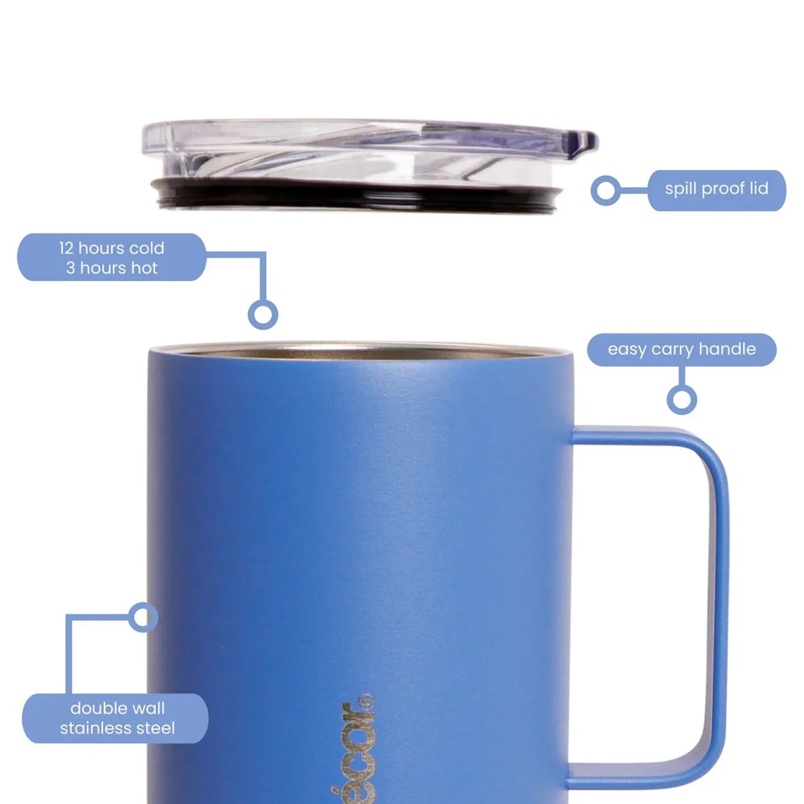Decor 265300 - Double Wall Reusable Travel Mug, 350ml