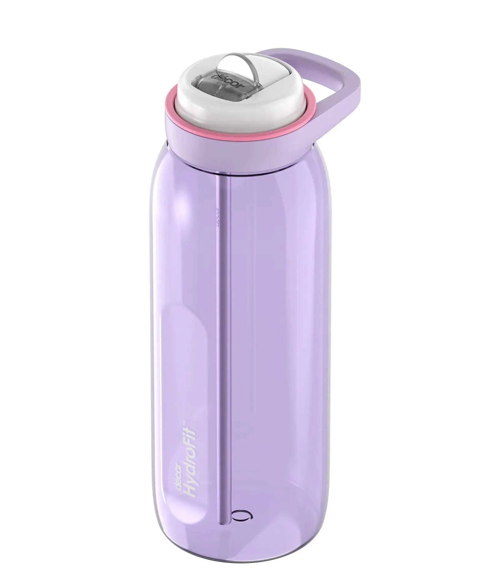 Decor HydroFit 273100 - Soft-Sip Tritan Bottle with Rigid Handle and Stainless Steel Straw, 1.5L