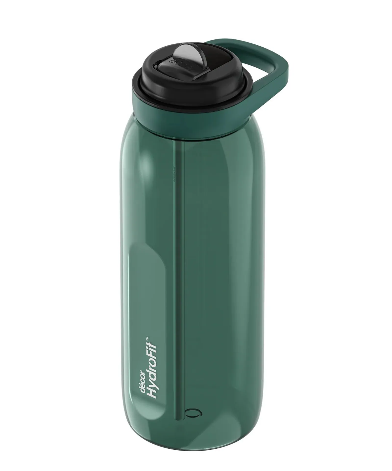 Decor HydroFit 273100 - Soft-Sip Tritan Bottle with Rigid Handle and Stainless Steel Straw, 1.5L