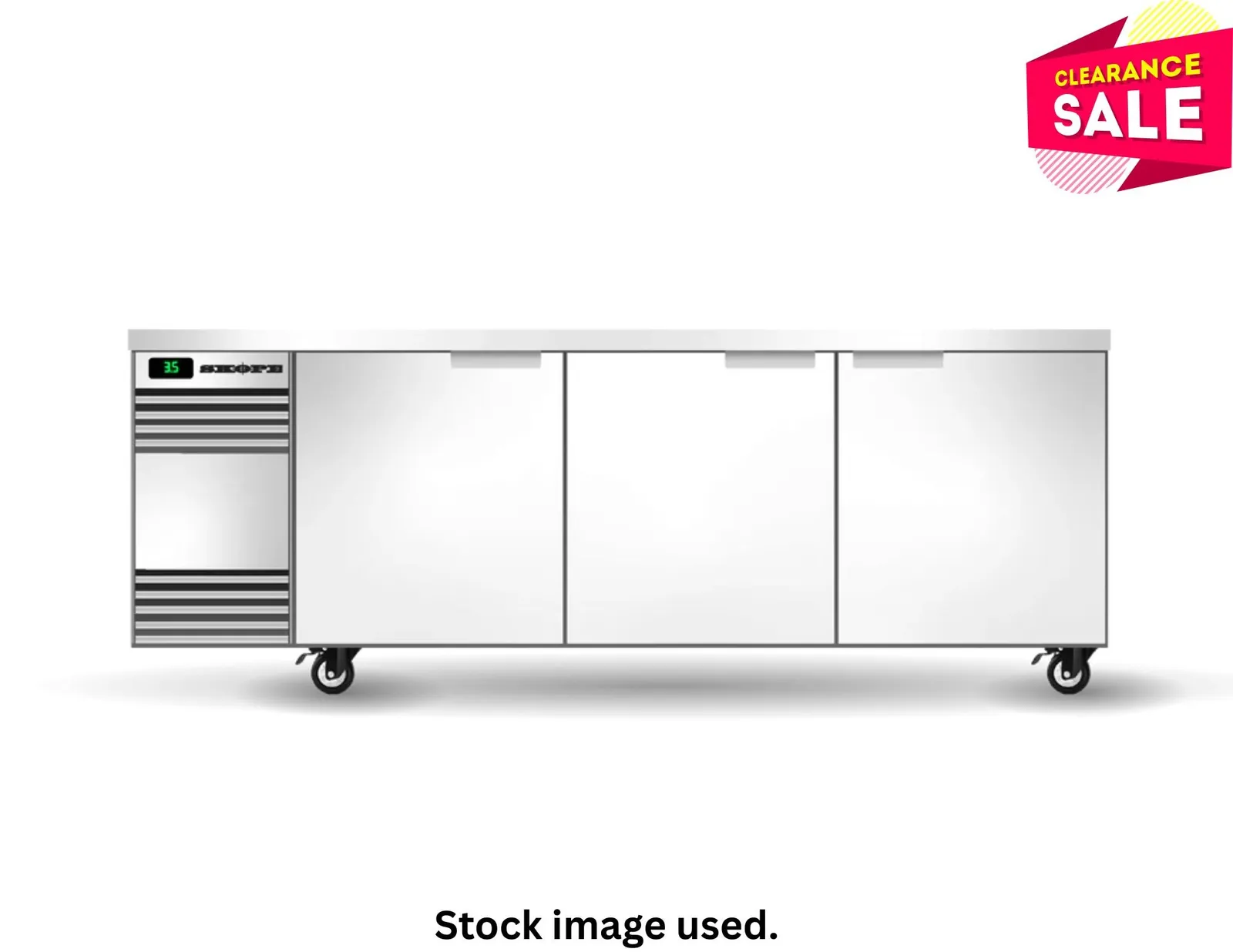 Skope CL.3.SSW BackBar 3 Solid Swing Door CounterLine, Stainless Steel, Legs - Aged Stock