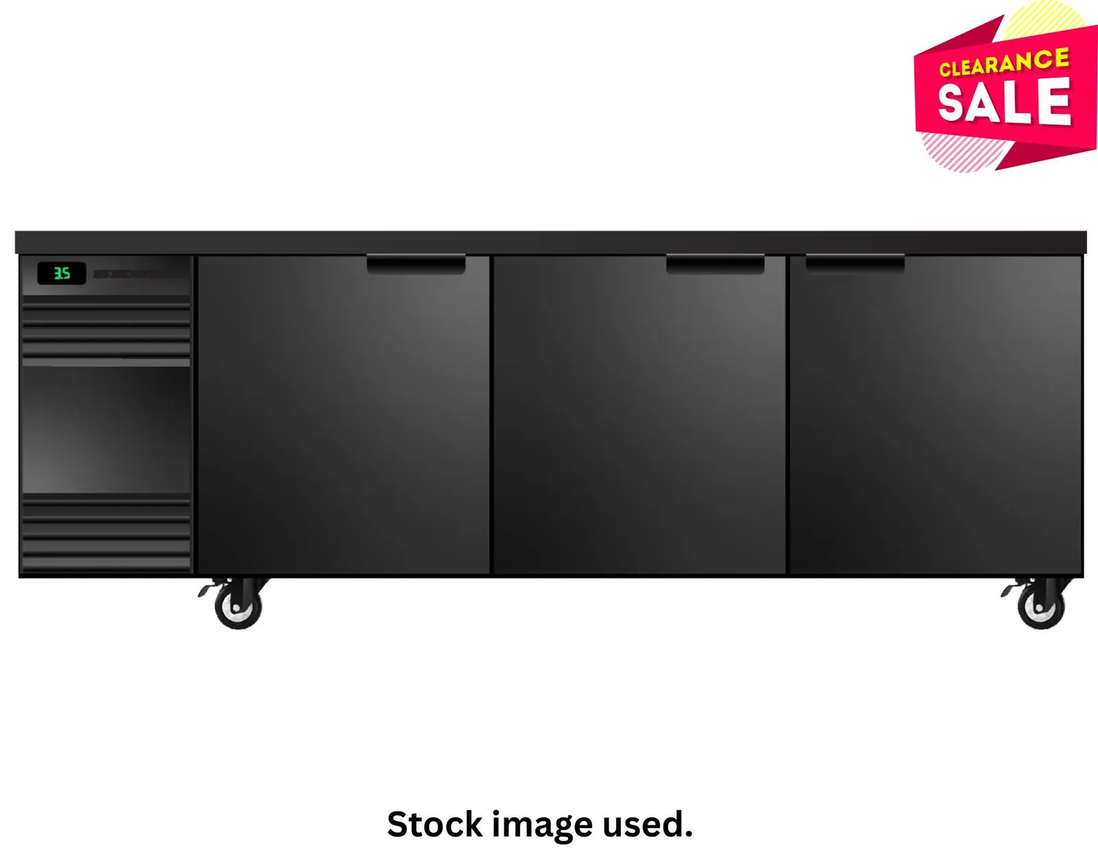 Skope CL.3.SSW BackBar 3 Solid Swing Door CounterLine Black with Plinth - Aged Stock
