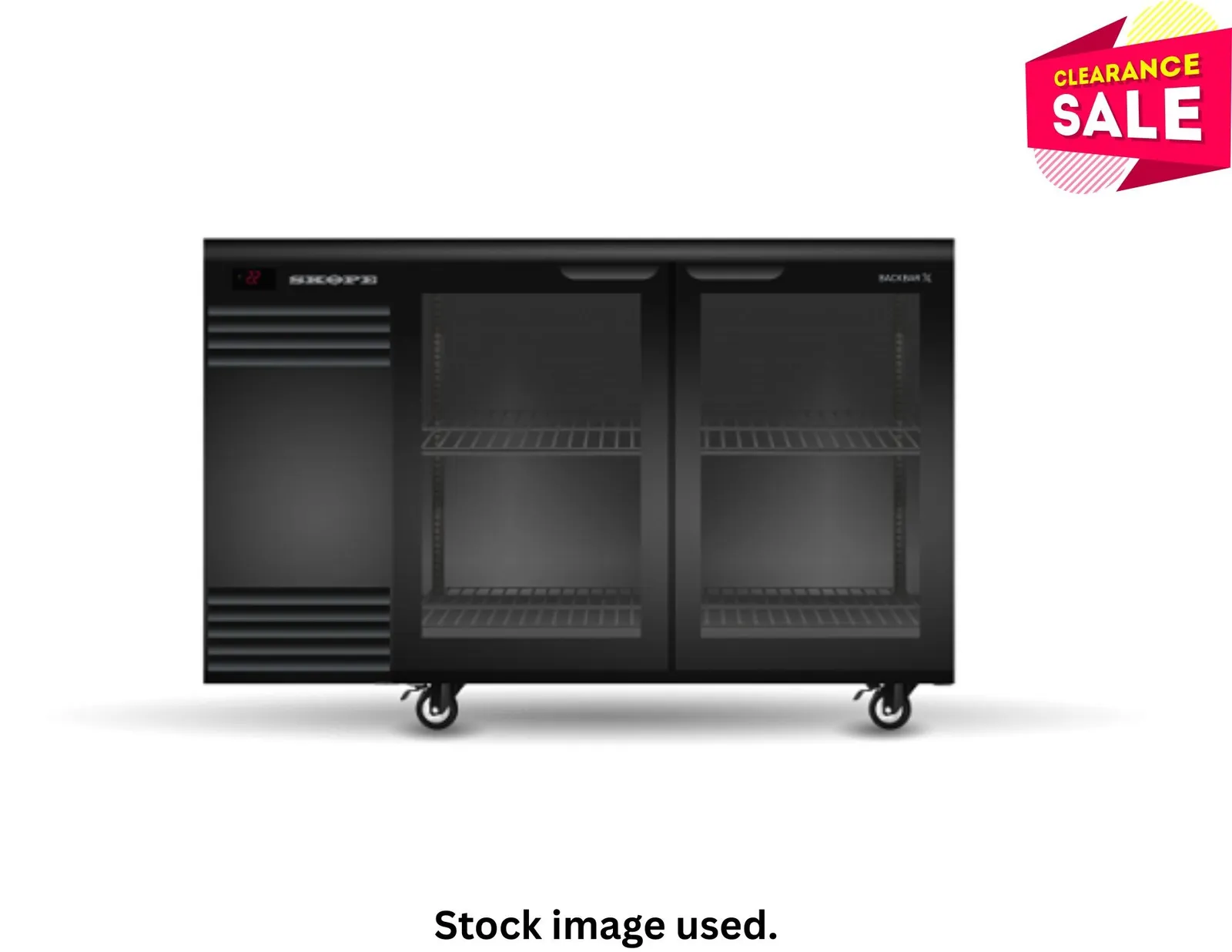 SKOPE BB.2.GSW BackBar 2 Glass Swing Door Fridge Black - Aged Stock (2)