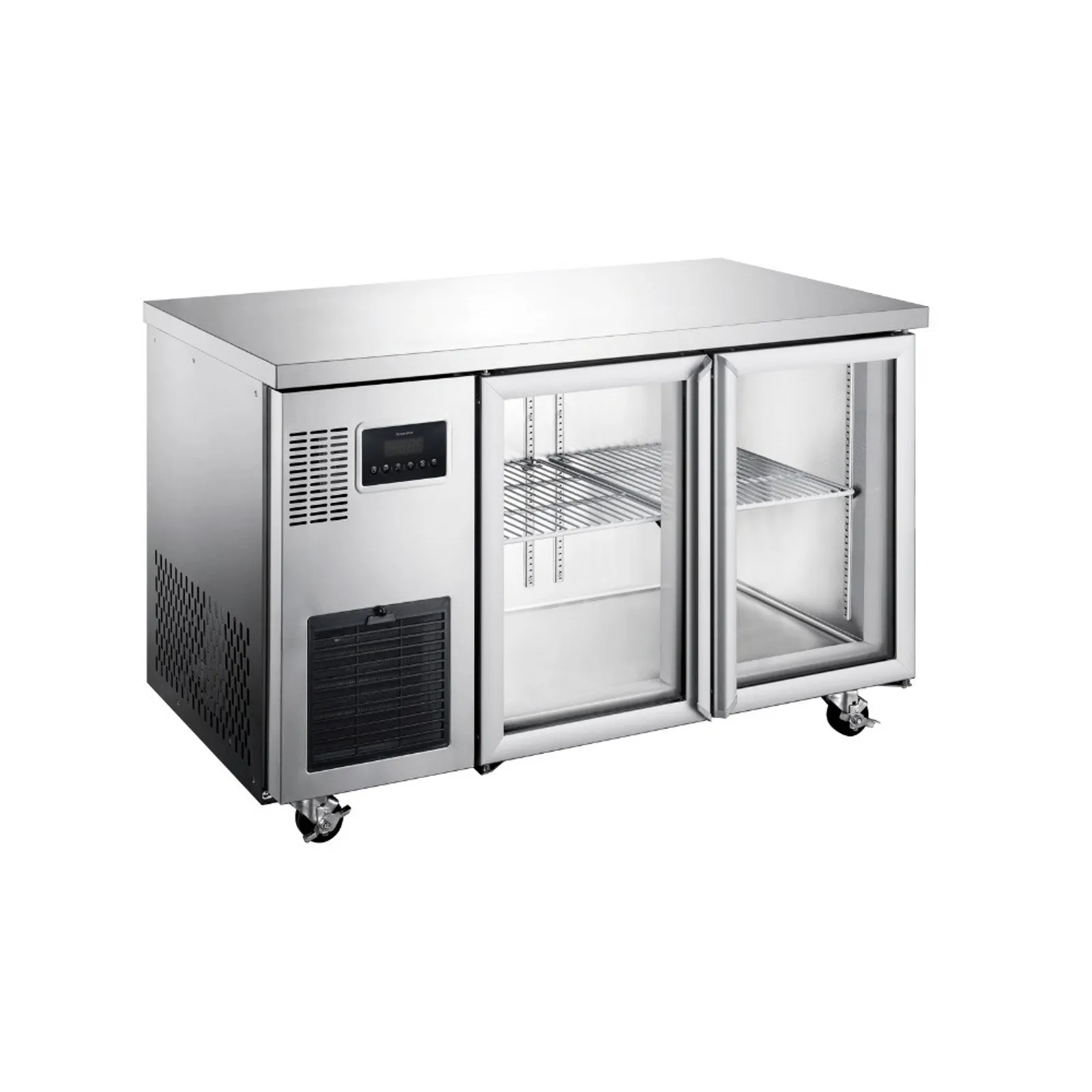 Williams HTU2GSHC Topaz - 2 Glass Door Undercounter Fridge, Stainless Steel