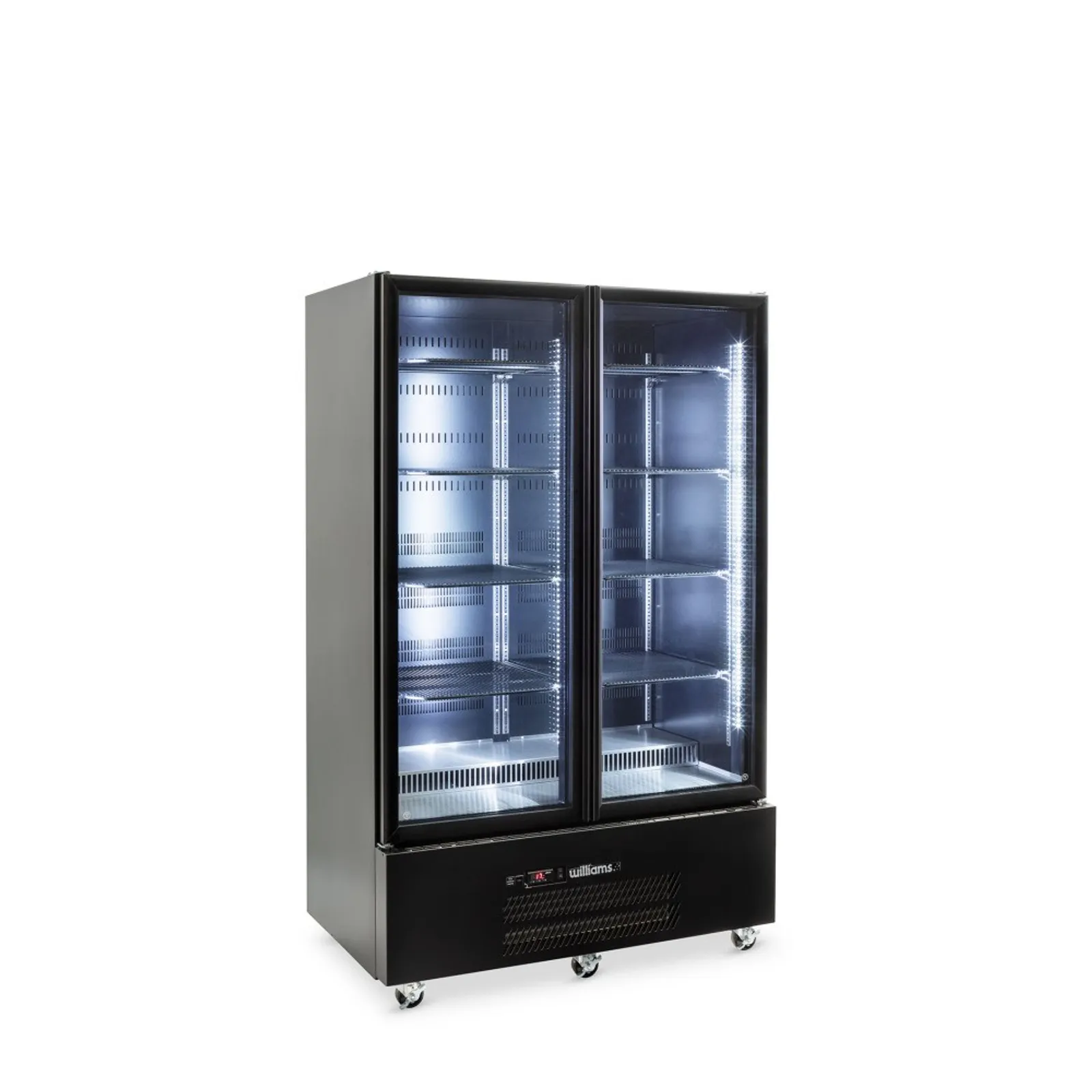Williams HQS2GBHC Quartz Star - 2 Glass Door Upright Fridge, Black